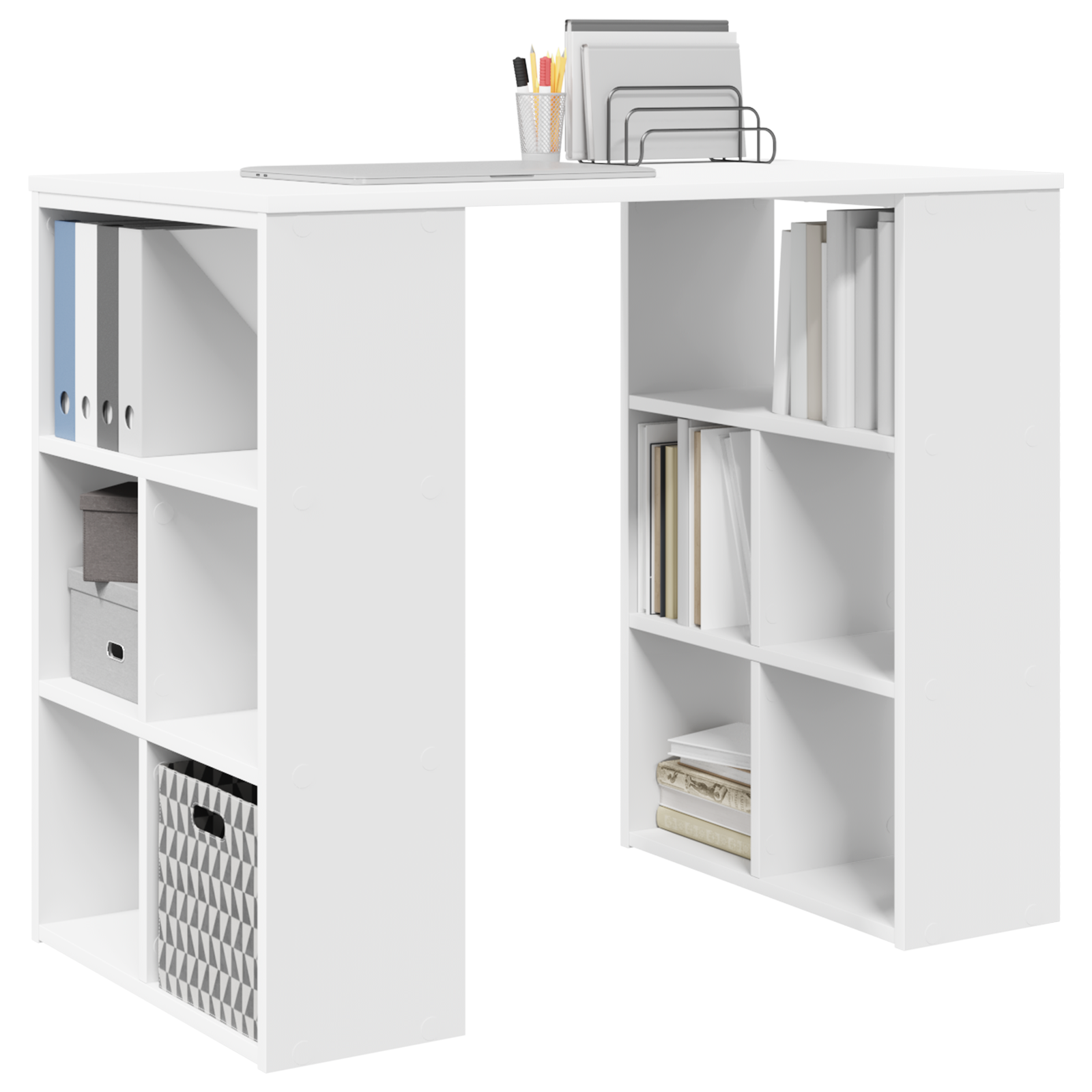 White Corner Desk White MDF Medium Storage White Corner Desk - Image 3