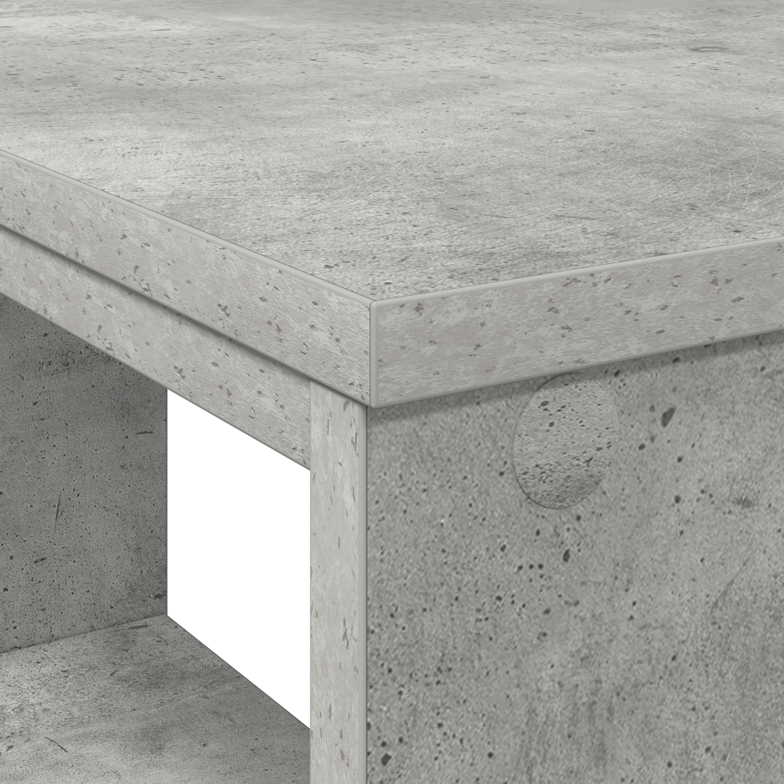 Corner Desk Concrete grey Particle board Medium Storage - Image 7