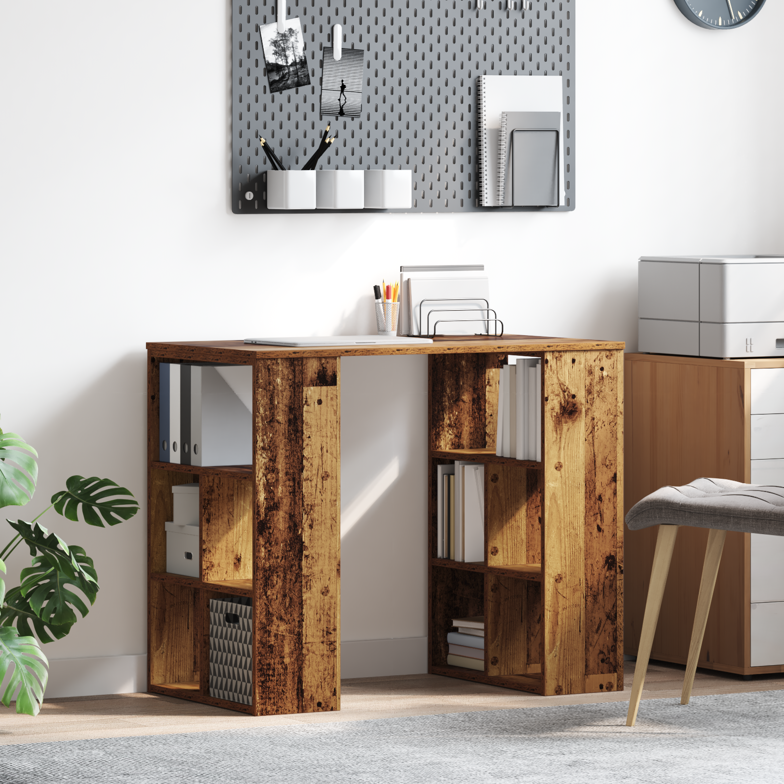 Hoekbureau Oude Hout Massief gerecycled hout Medium Hoekbureau