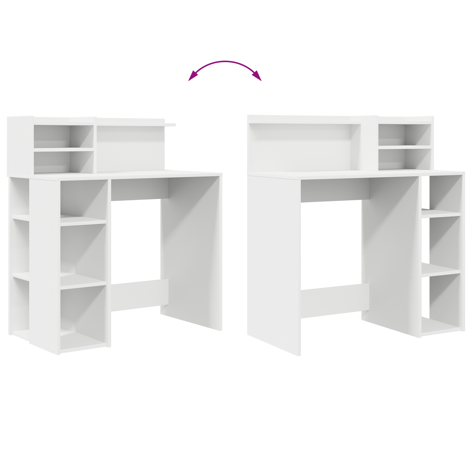 Desk with Storage White 90x48x101.5 cm Engineered Wood - Image 8