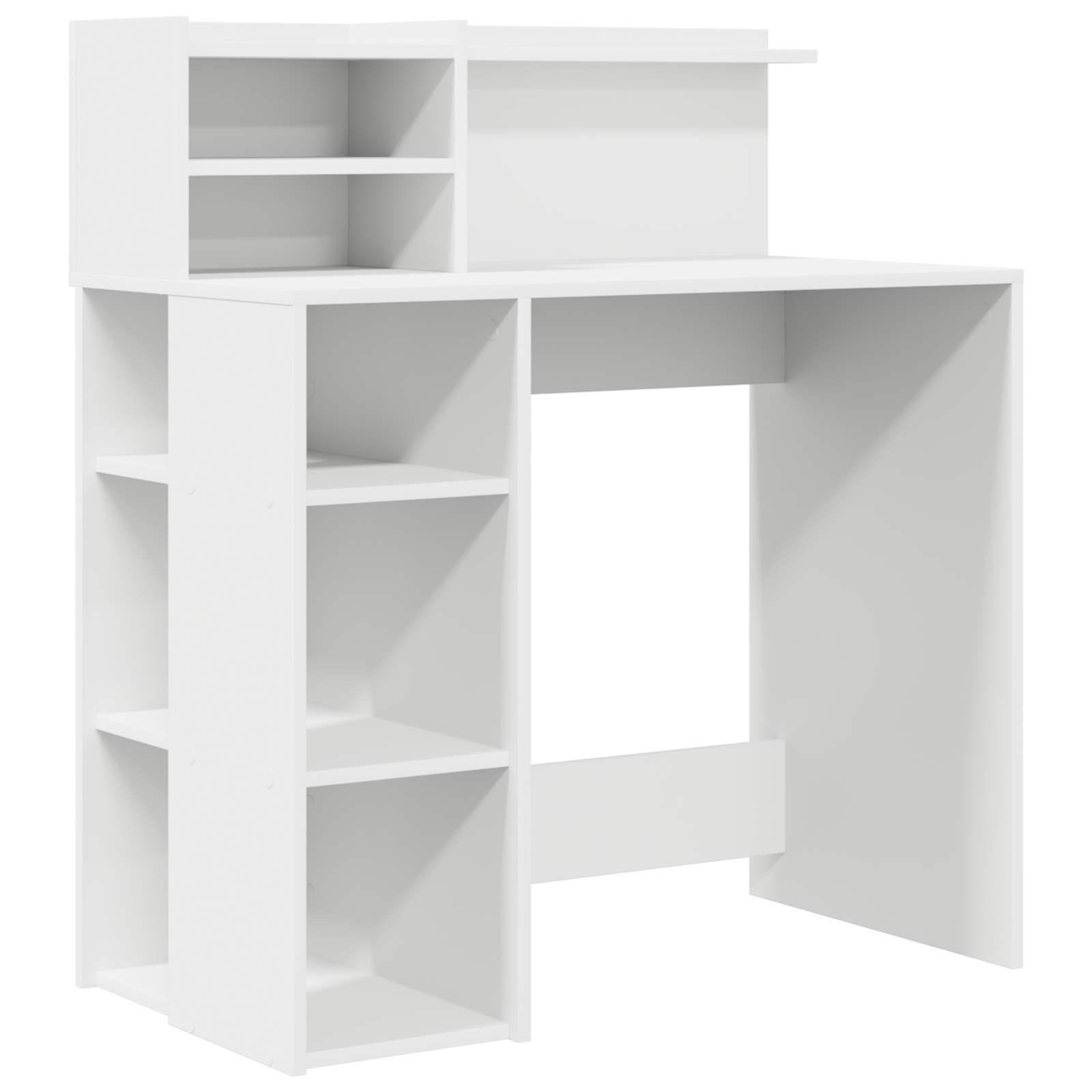 Desk with Storage White 90x48x101.5 cm Engineered Wood - Image 2
