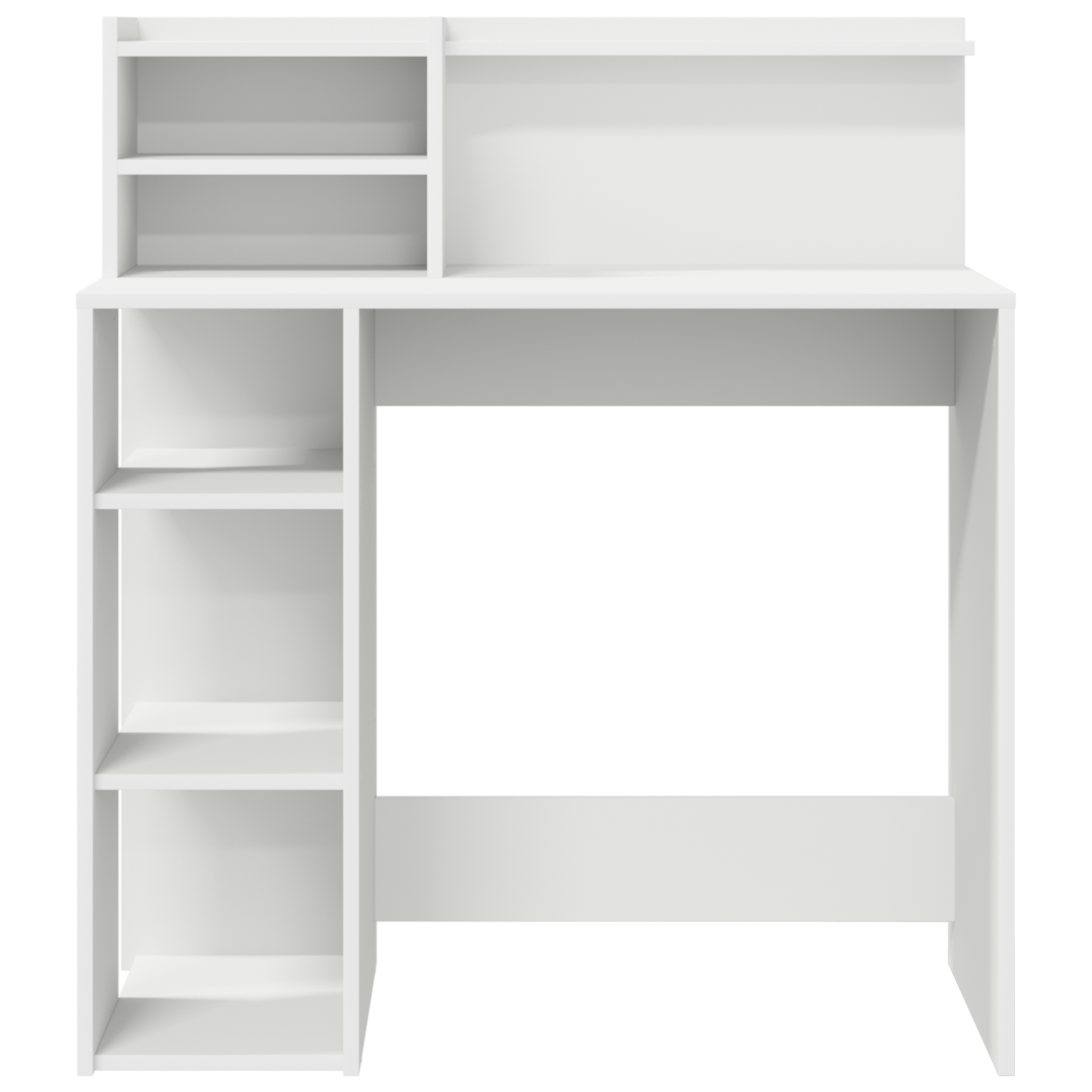 Desk with Storage White 90x48x101.5 cm Engineered Wood - Image 4