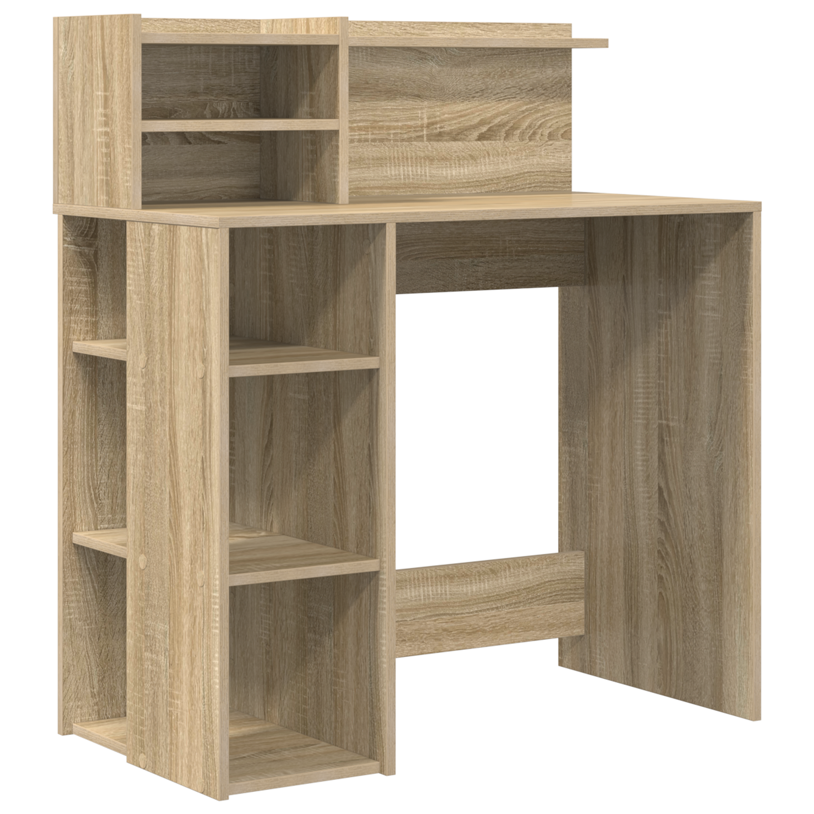 Desk with Storage Sonoma Oak 90x48x101.5 cm Engineered Wood - Image 2