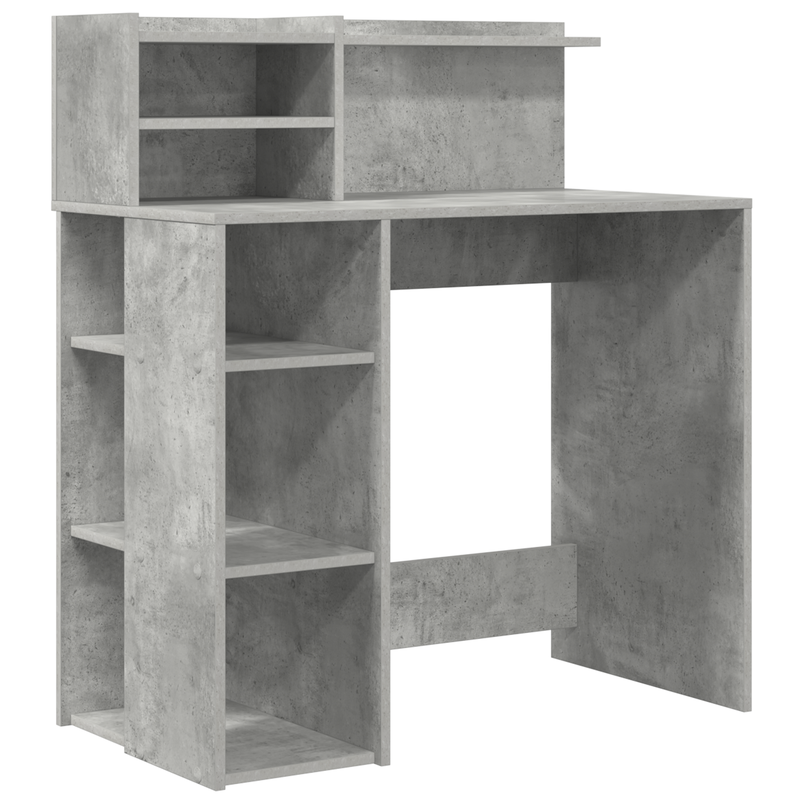 Desk with Storage Concrete Grey 90x48x101.5 cm Engineered wood - Image 2