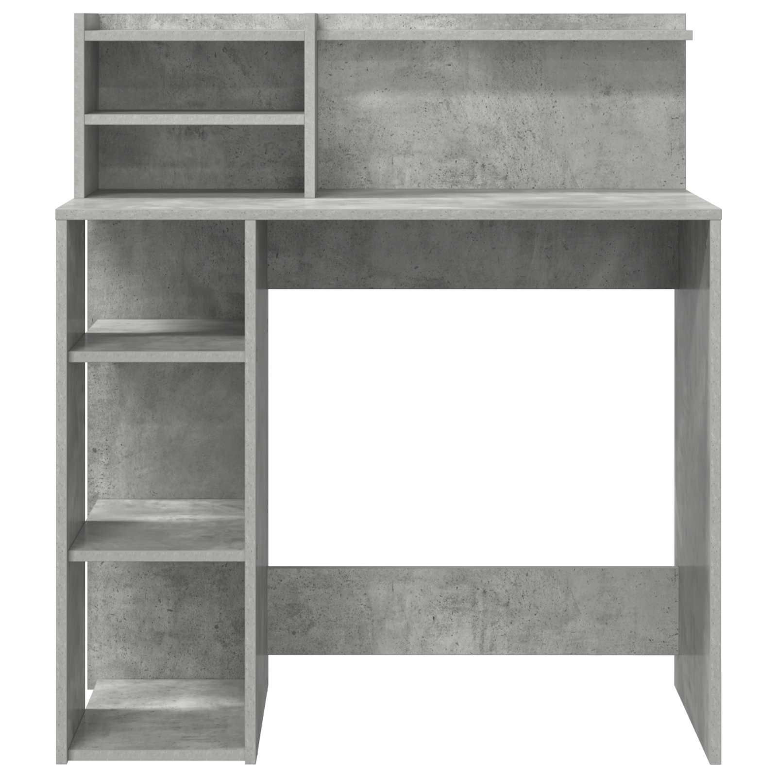 Desk with Storage Concrete Grey 90x48x101.5 cm Engineered wood - Image 4