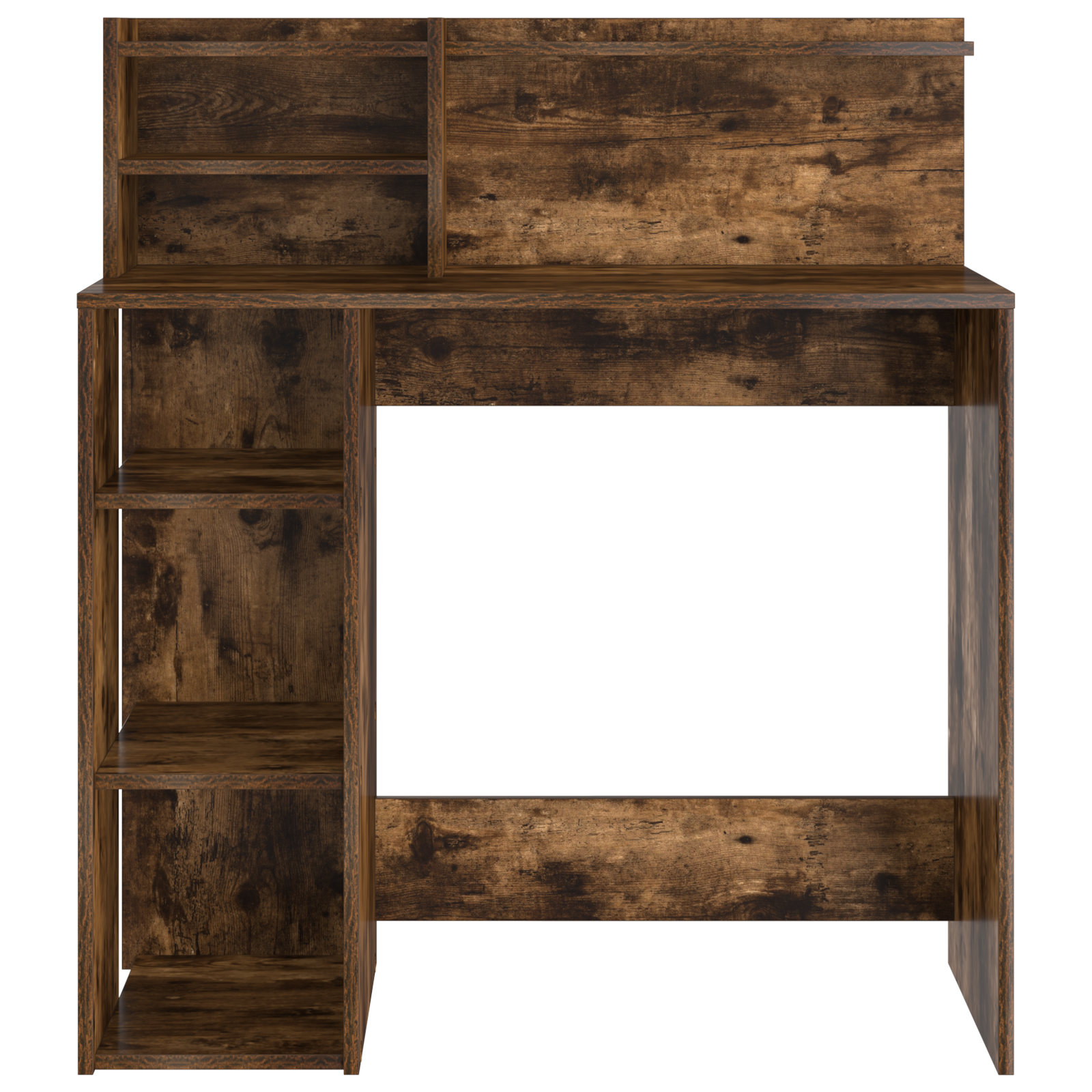Desk with Storage Smoked Oak 90x48x101.5 cm Engineered Wood - Image 4