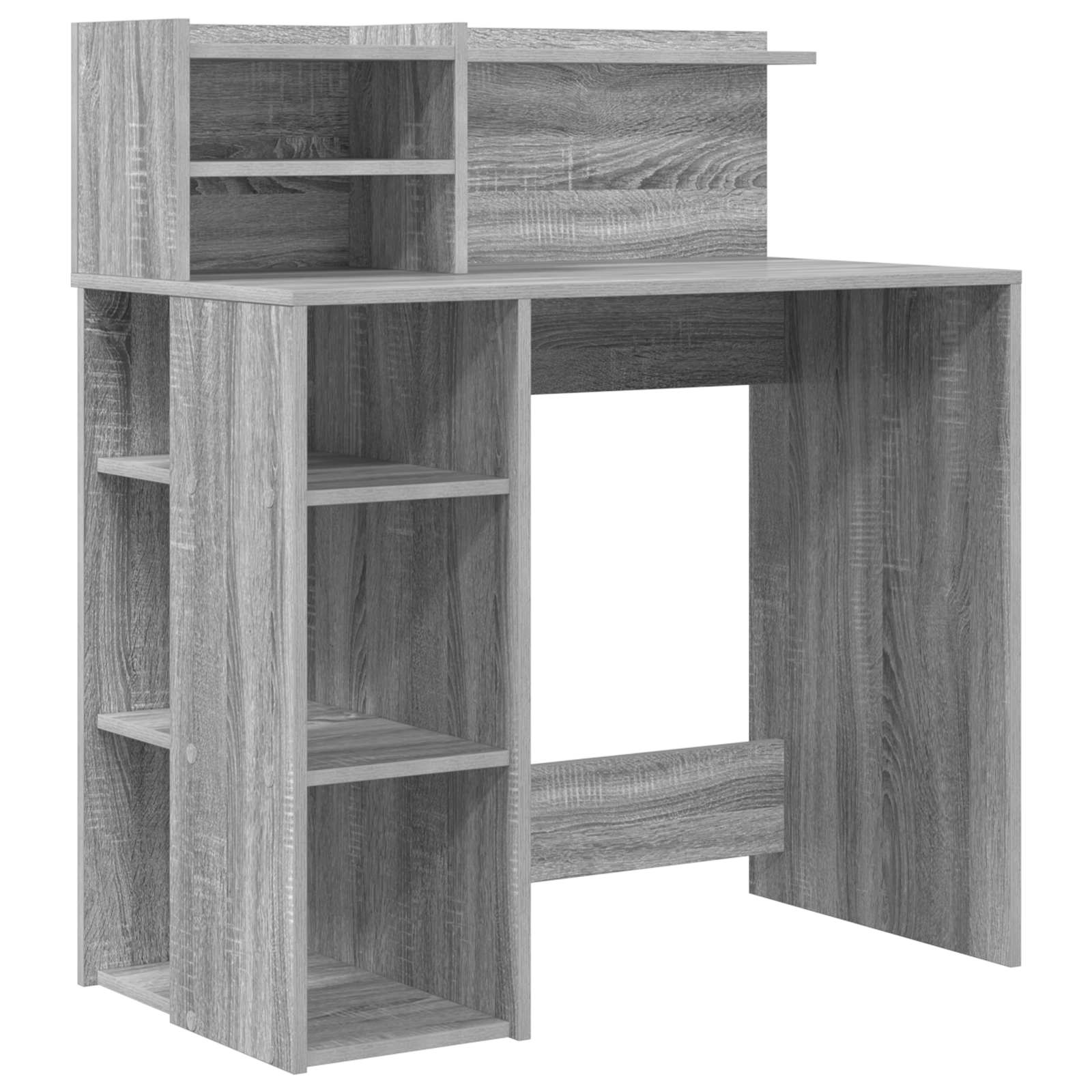 Desk with Storage Grey Sonoma 90x48x101.5 cm Engineered wood - Image 2