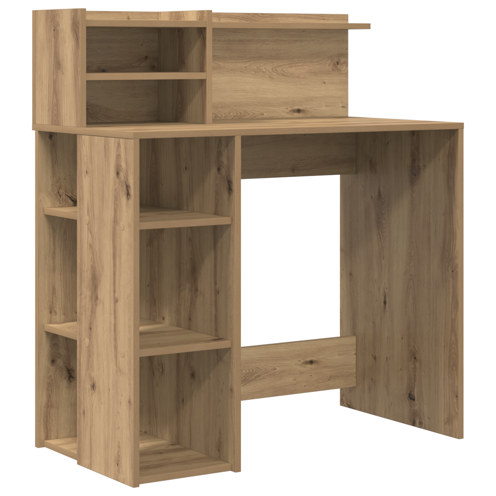 Desk with Storage Artisan Oak 90x48x101.5 cm Engineered wood - Image 2