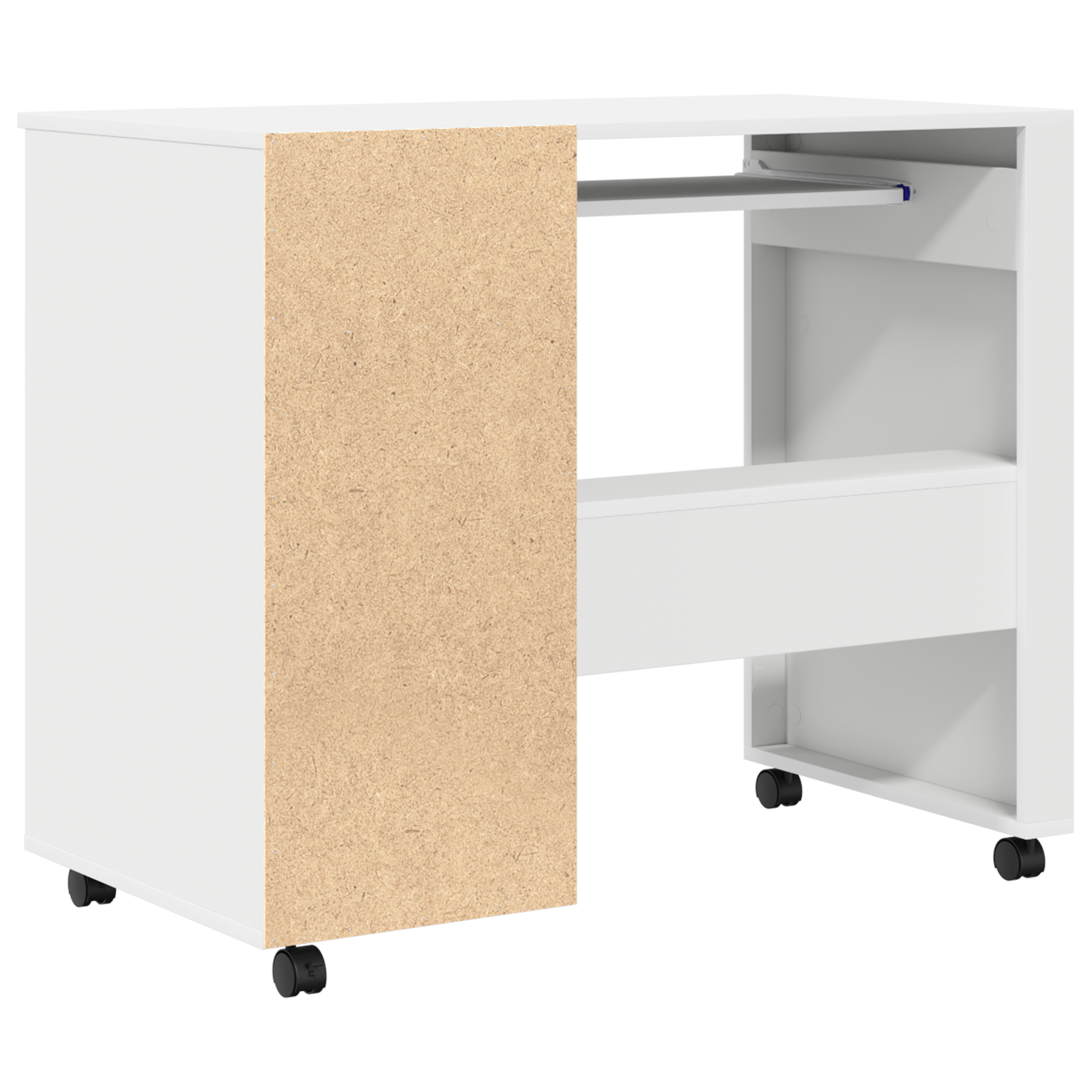 White Computer Desk with Drawers White MDF, Particle board Standard - Image 7