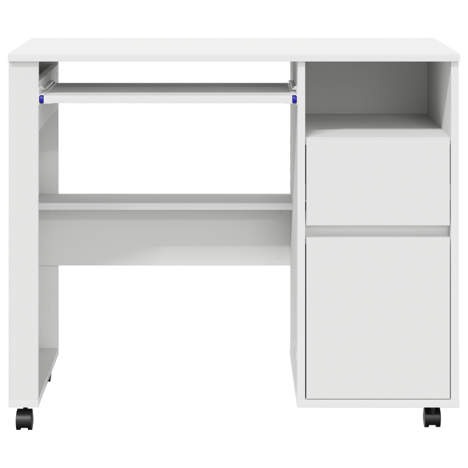 White Computer Desk with Drawers White MDF, Particle board Standard - Image 5