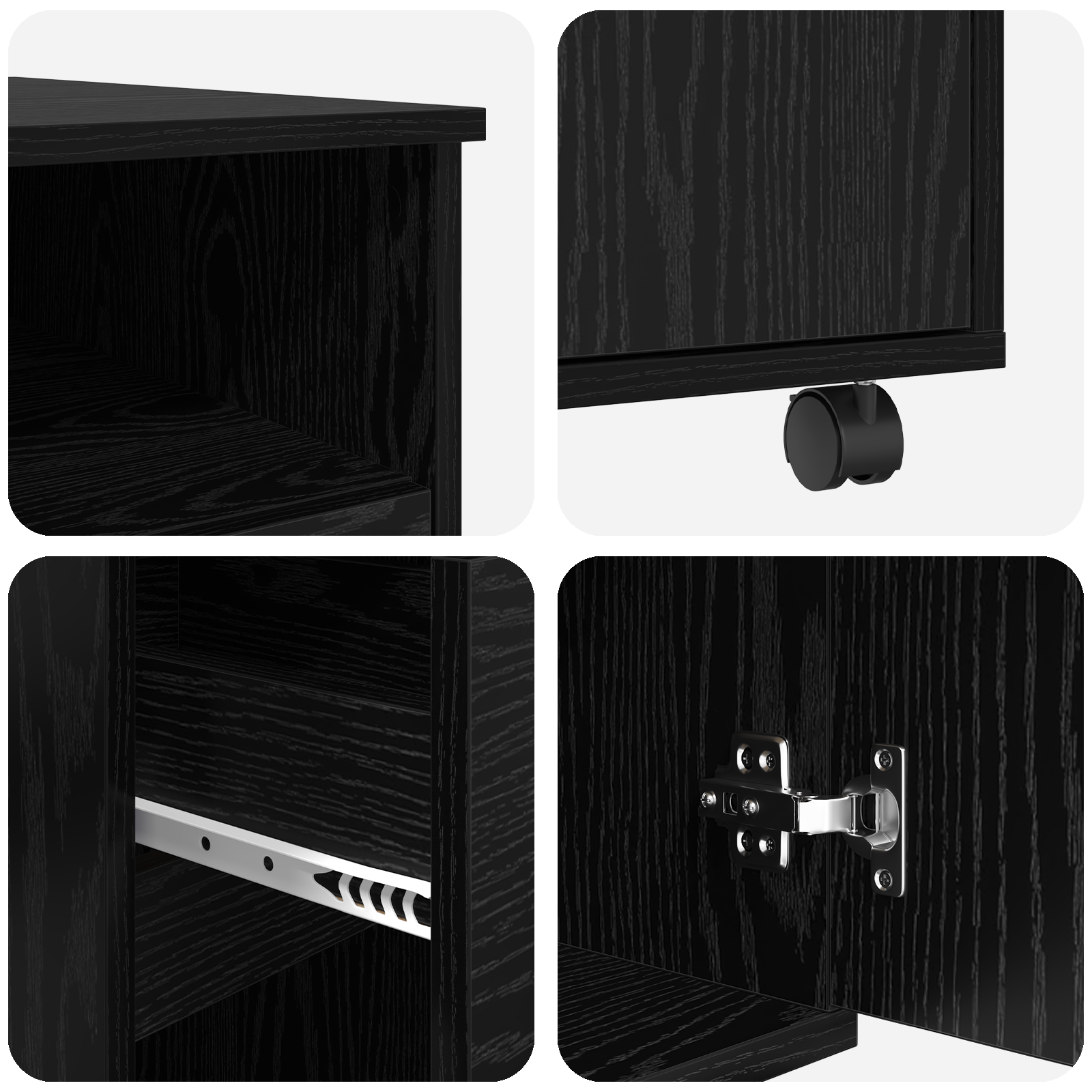 Black Oak Computer Desk Black Oak Engineered wood, Metal Medium - Image 8