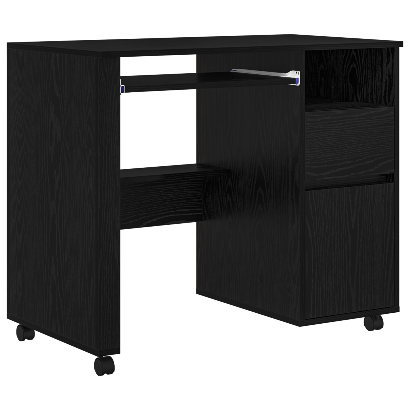 Black Oak Computer Desk Black Oak Engineered wood, Metal Medium - Image 2