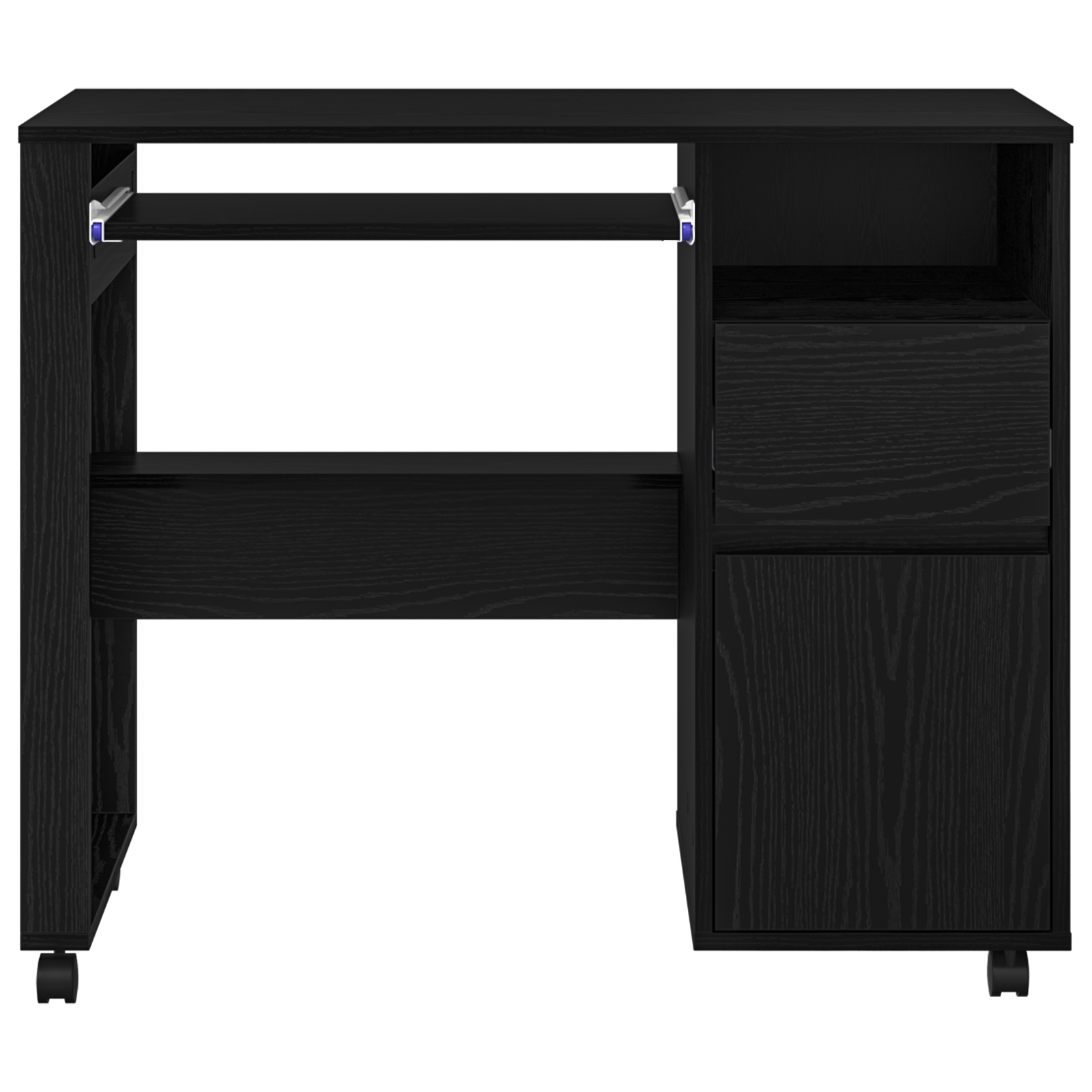 Black Oak Computer Desk Black Oak Engineered wood, Metal Medium - Image 5