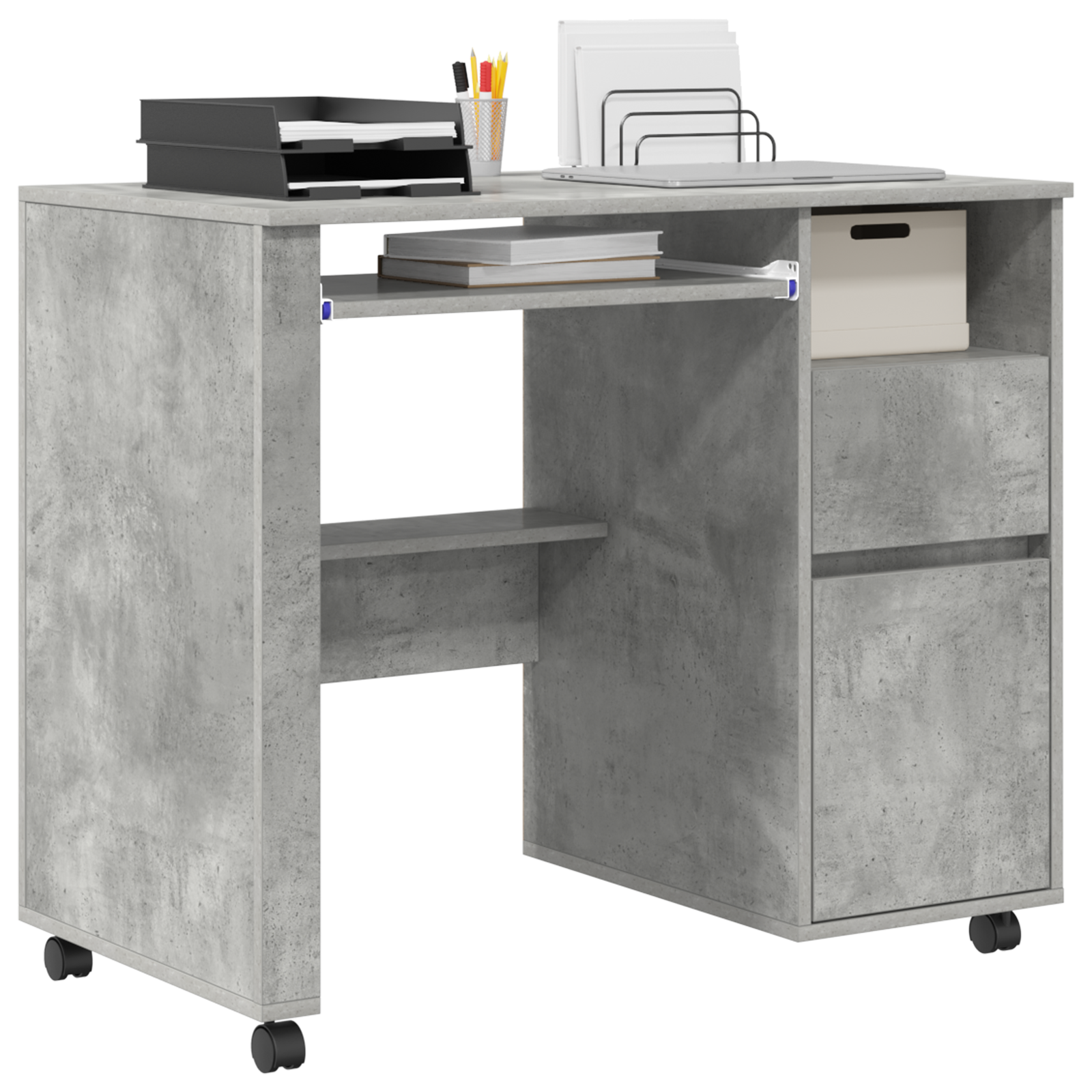 Concrete Grey Computer Desk Concrete grey Particle board Medium - Image 3