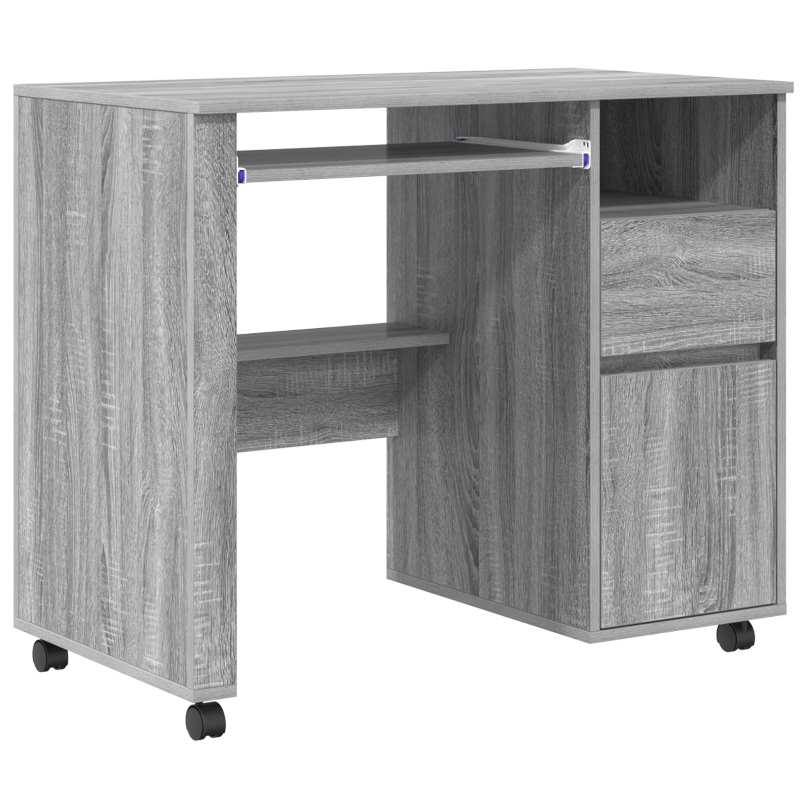 Grey Computer Desk Grey Sonoma Engineered Wood Medium - Image 2