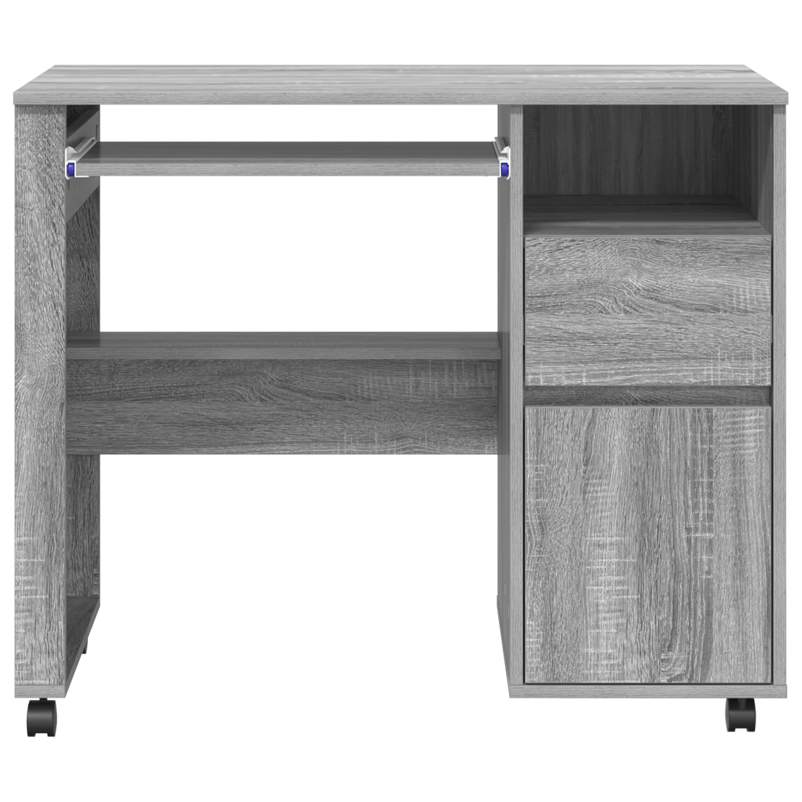 Grey Computer Desk Grey Sonoma Engineered Wood Medium - Image 5