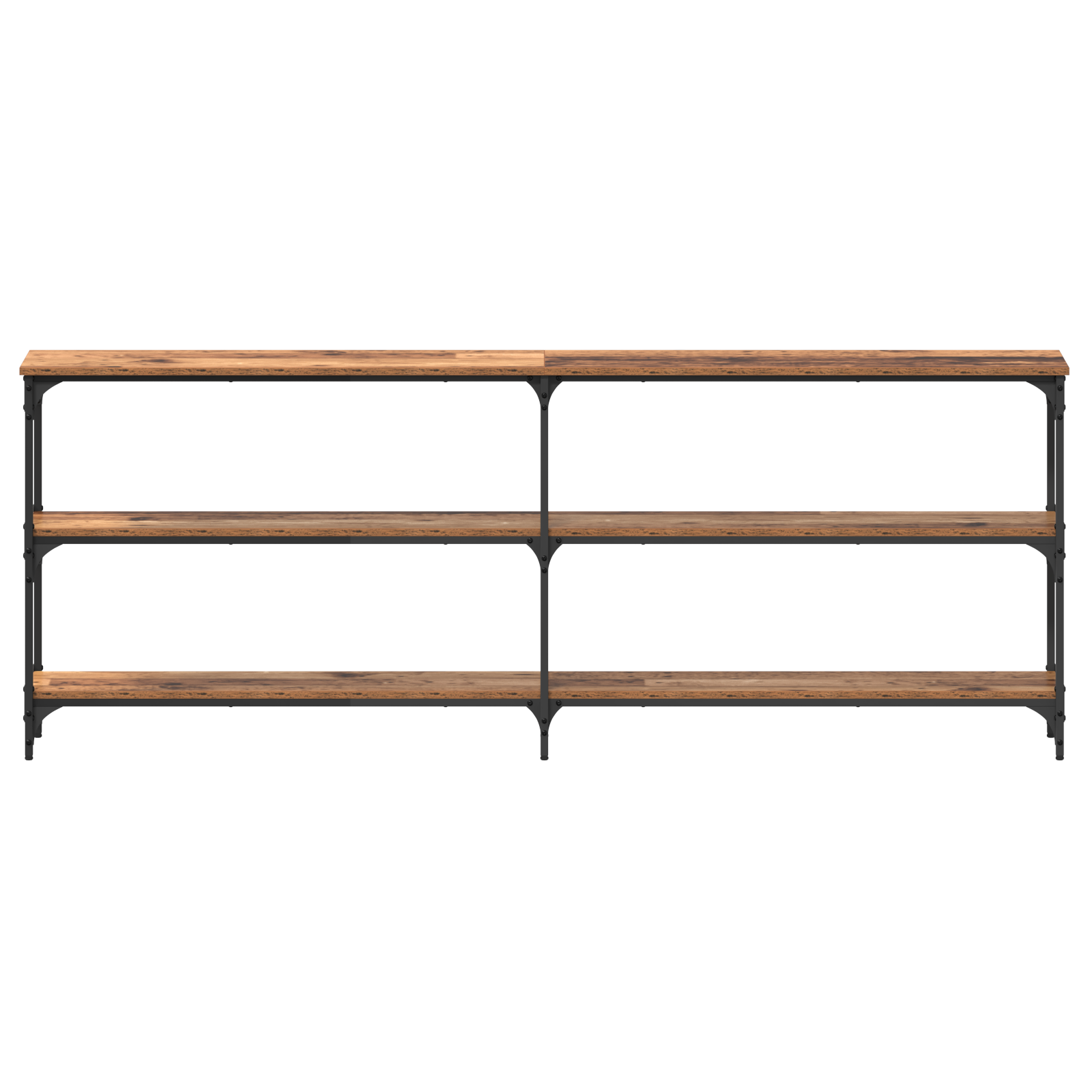 Console Table Old Wood 200x29x75 cm Engineered Wood - Image 4