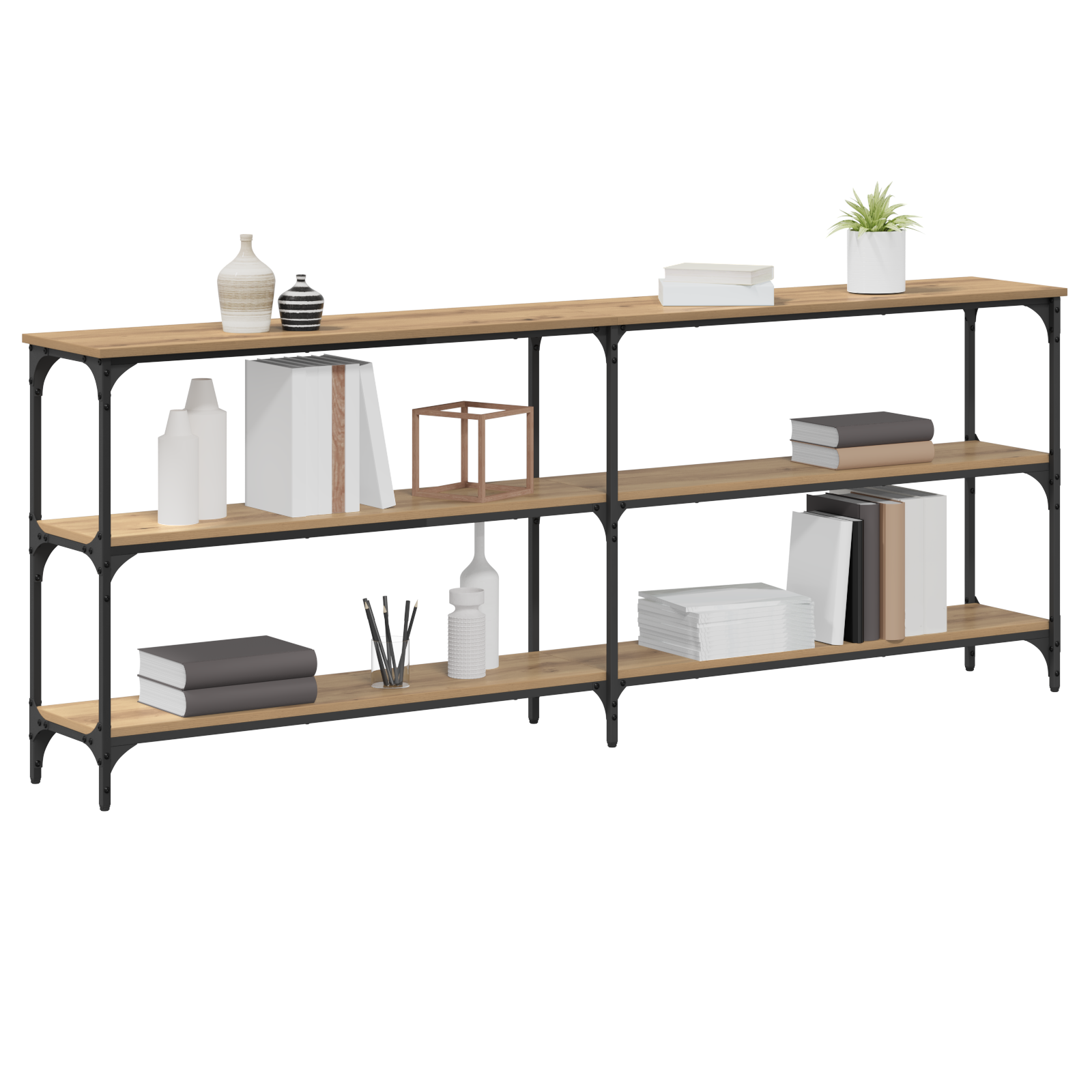 Console Table Artisan Oak 200x29x75 cm Engineered Wood - Image 3