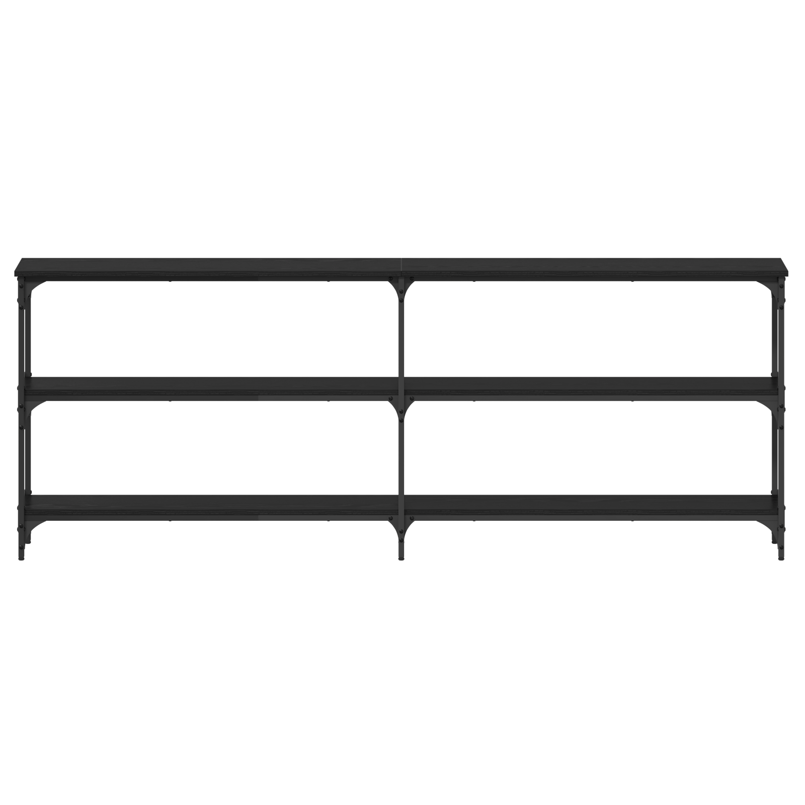 Console Table Black Oak 200x29x75 cm Engineered Wood - Image 4