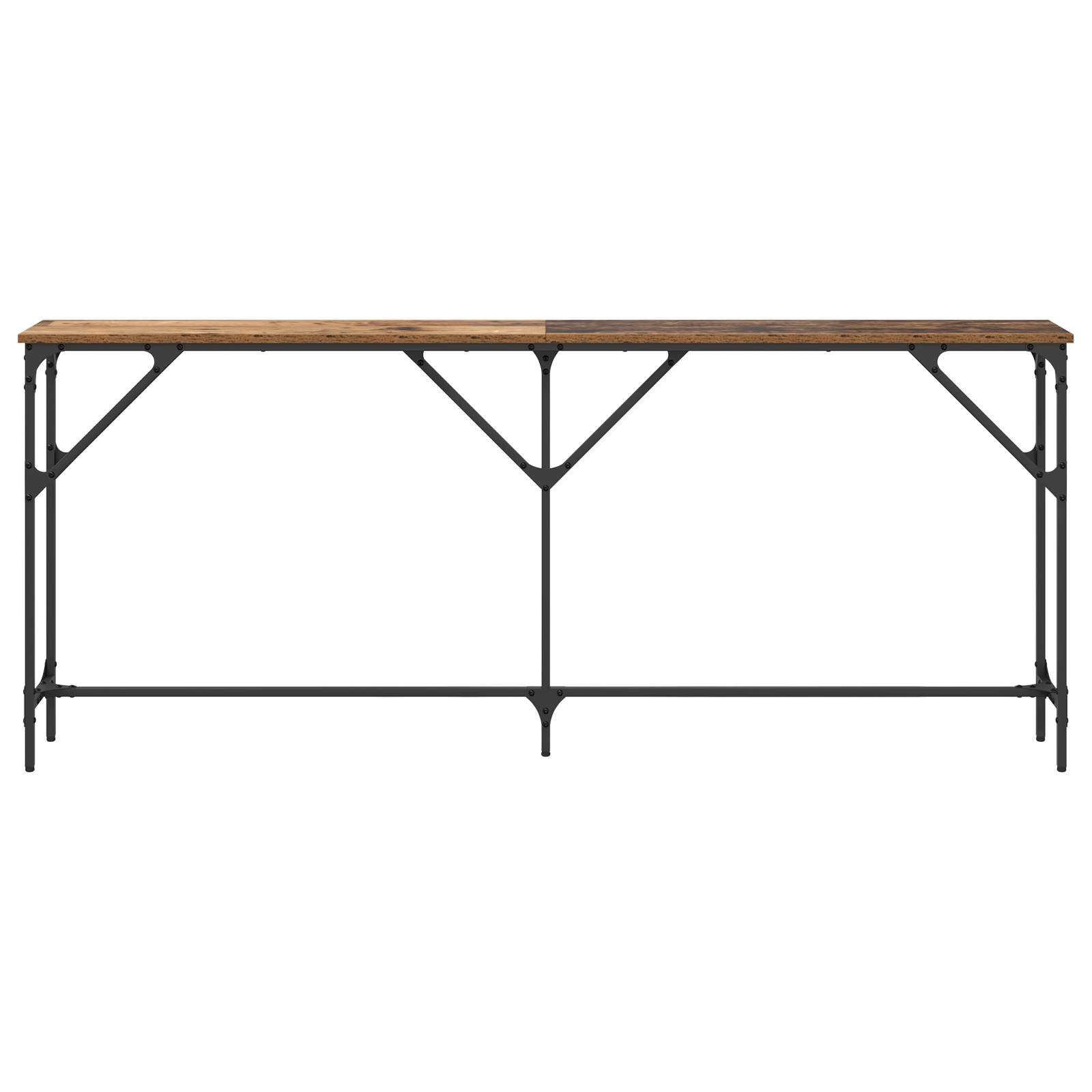 Console Table Old Wood 180x23x75 cm Engineered Wood - Image 4