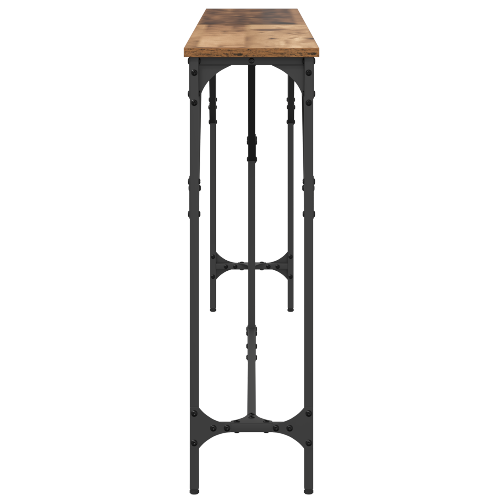Console Table Old Wood 180x23x75 cm Engineered Wood - Image 5