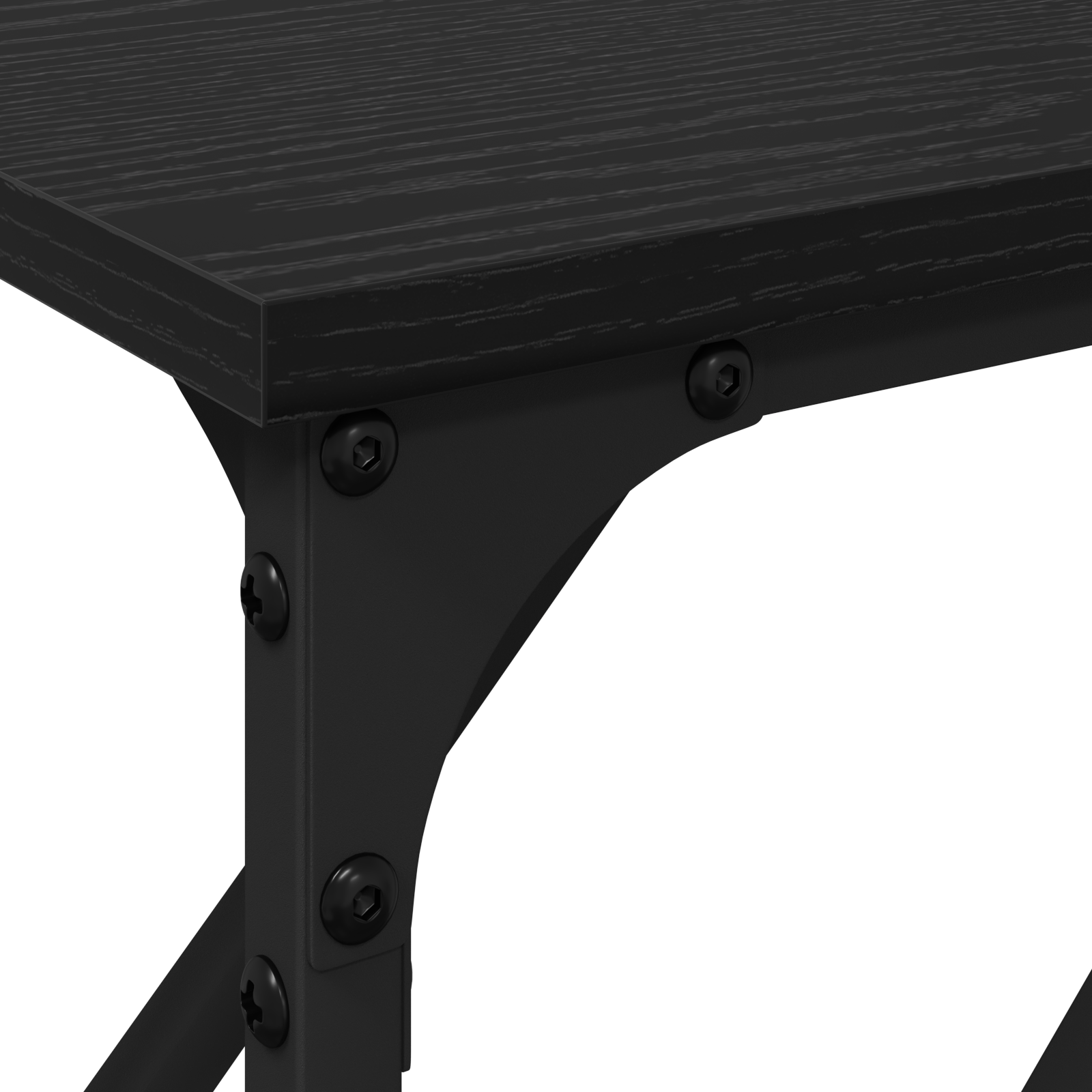 Console Table Black Oak 180x23x75 cm Engineered Wood - Image 7