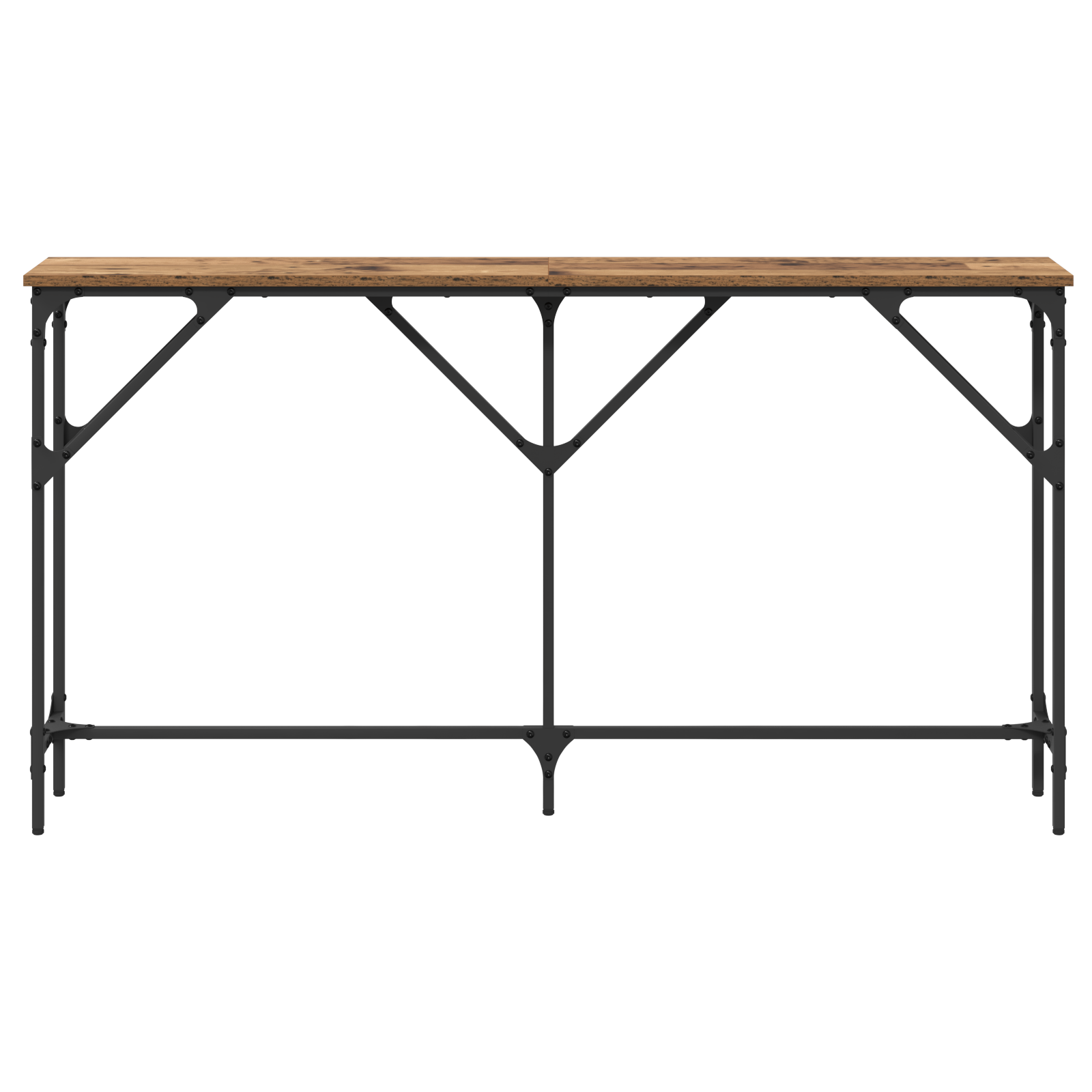Console Table Old Wood 140x23x75 cm Engineered Wood - Image 4