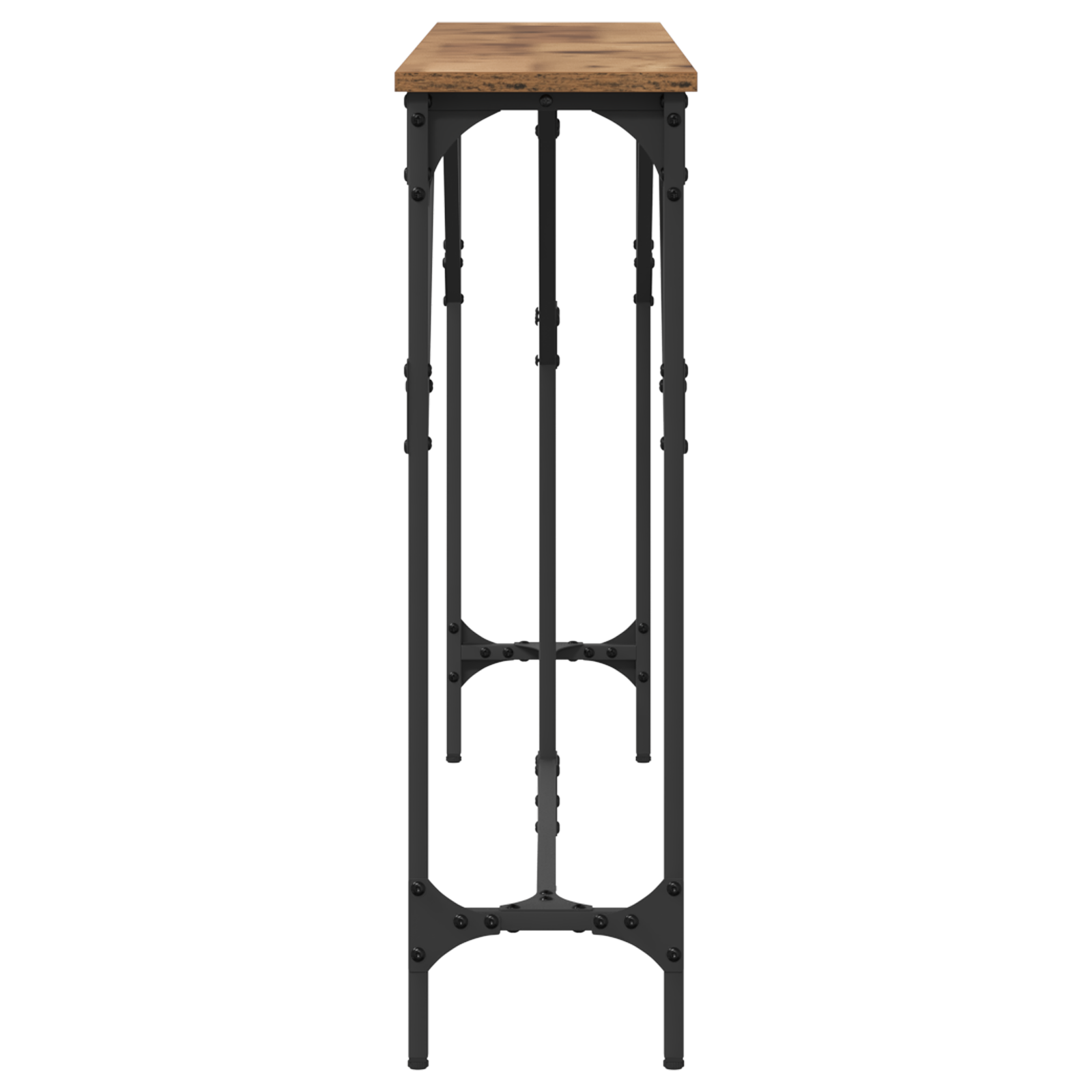 Console Table Old Wood 140x23x75 cm Engineered Wood - Image 5