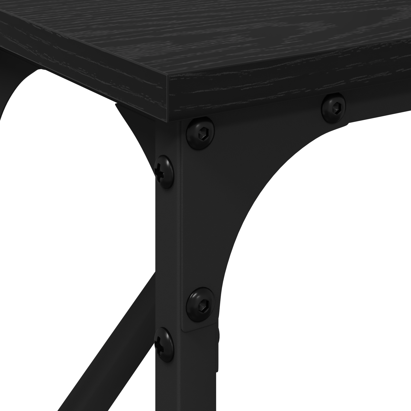 Console Table Black Oak 140x23x75 cm Engineered Wood - Image 7