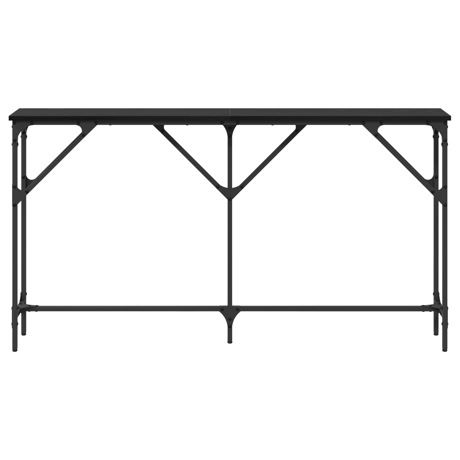 Console Table Black Oak 140x23x75 cm Engineered Wood - Image 4