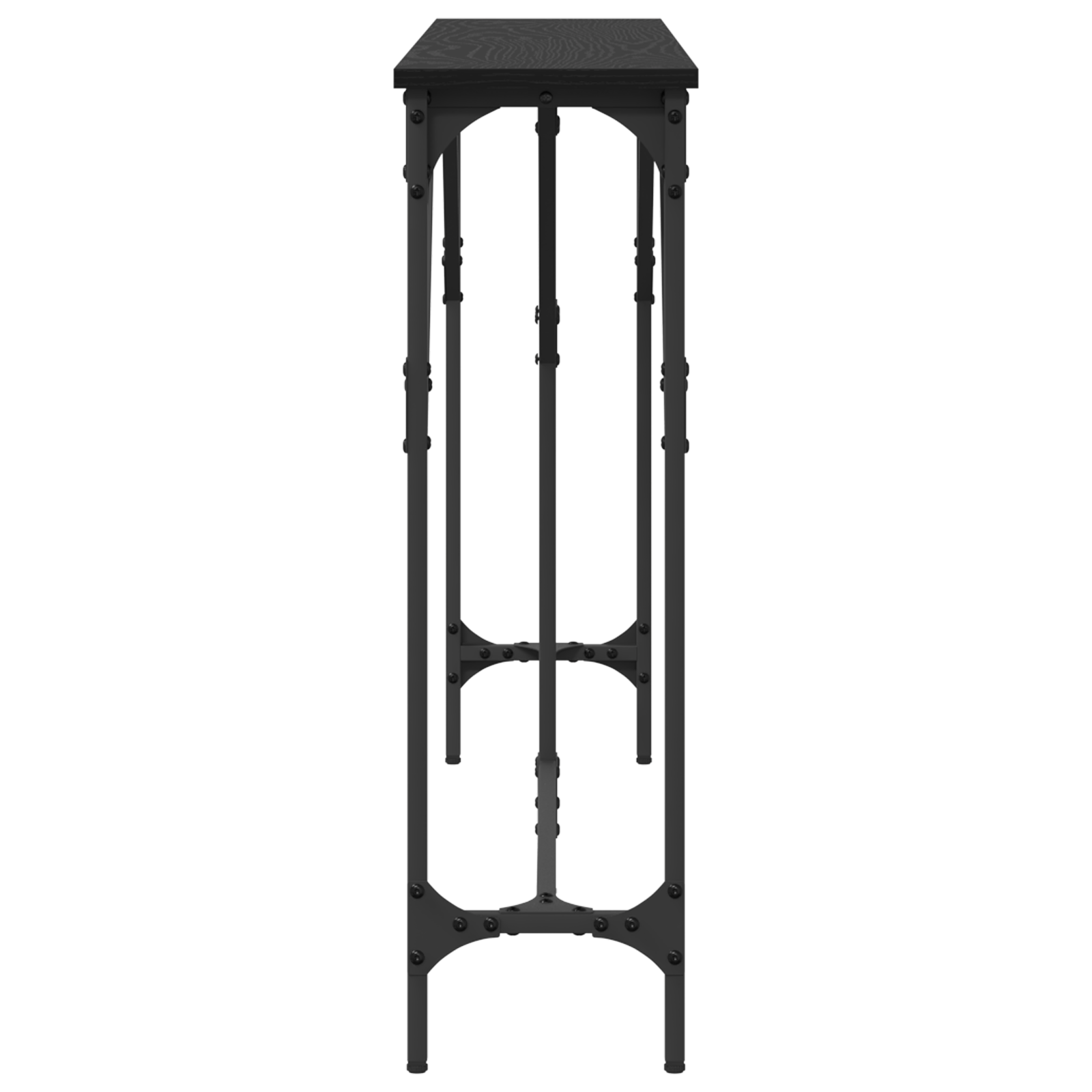 Console Table Black Oak 140x23x75 cm Engineered Wood - Image 5