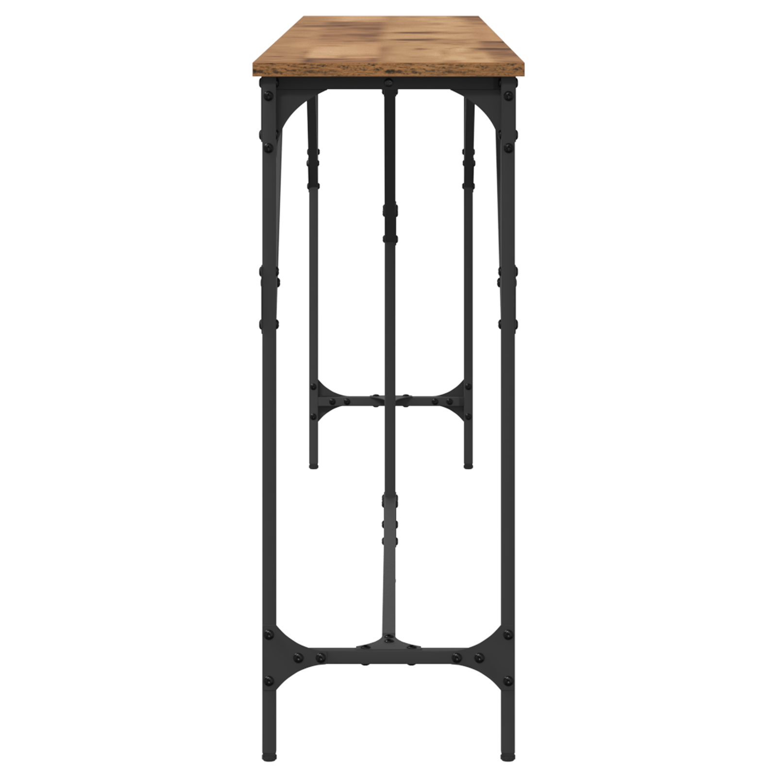 Console Table Old Wood 200x29x75 cm Engineered Wood - Image 5