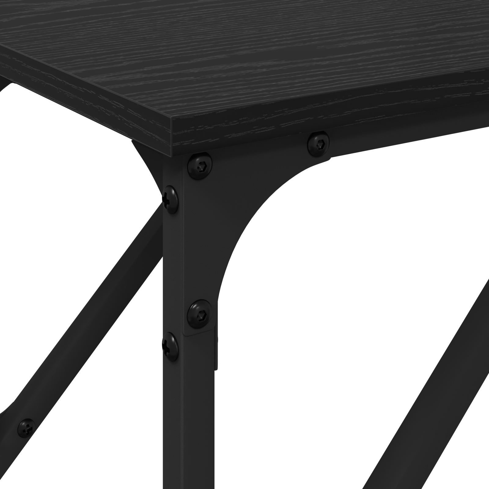 Console Table Black Oak 200x29x75 cm Engineered Wood - Image 7