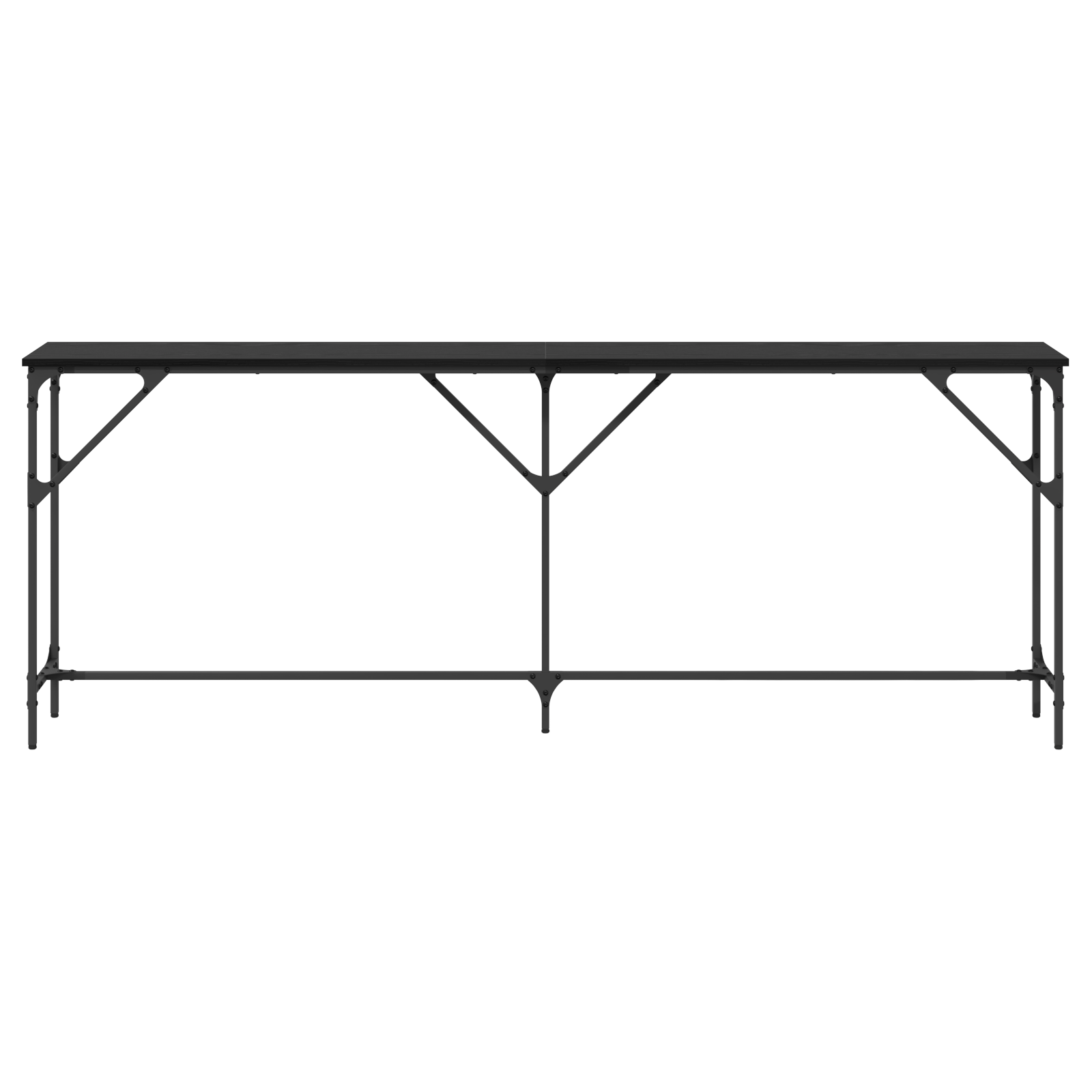 Console Table Black Oak 200x29x75 cm Engineered Wood - Image 4