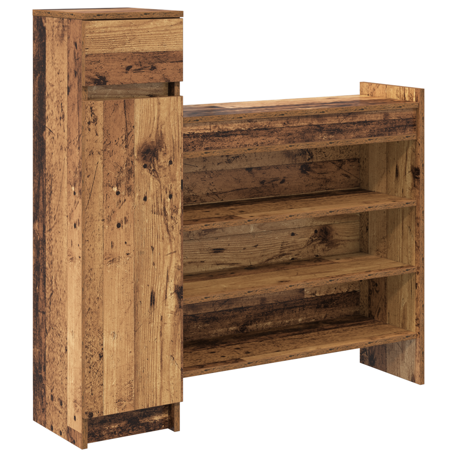 Shoe Cabinet Old Wood 100.5x28x100 cm Engineered Wood - Image 2