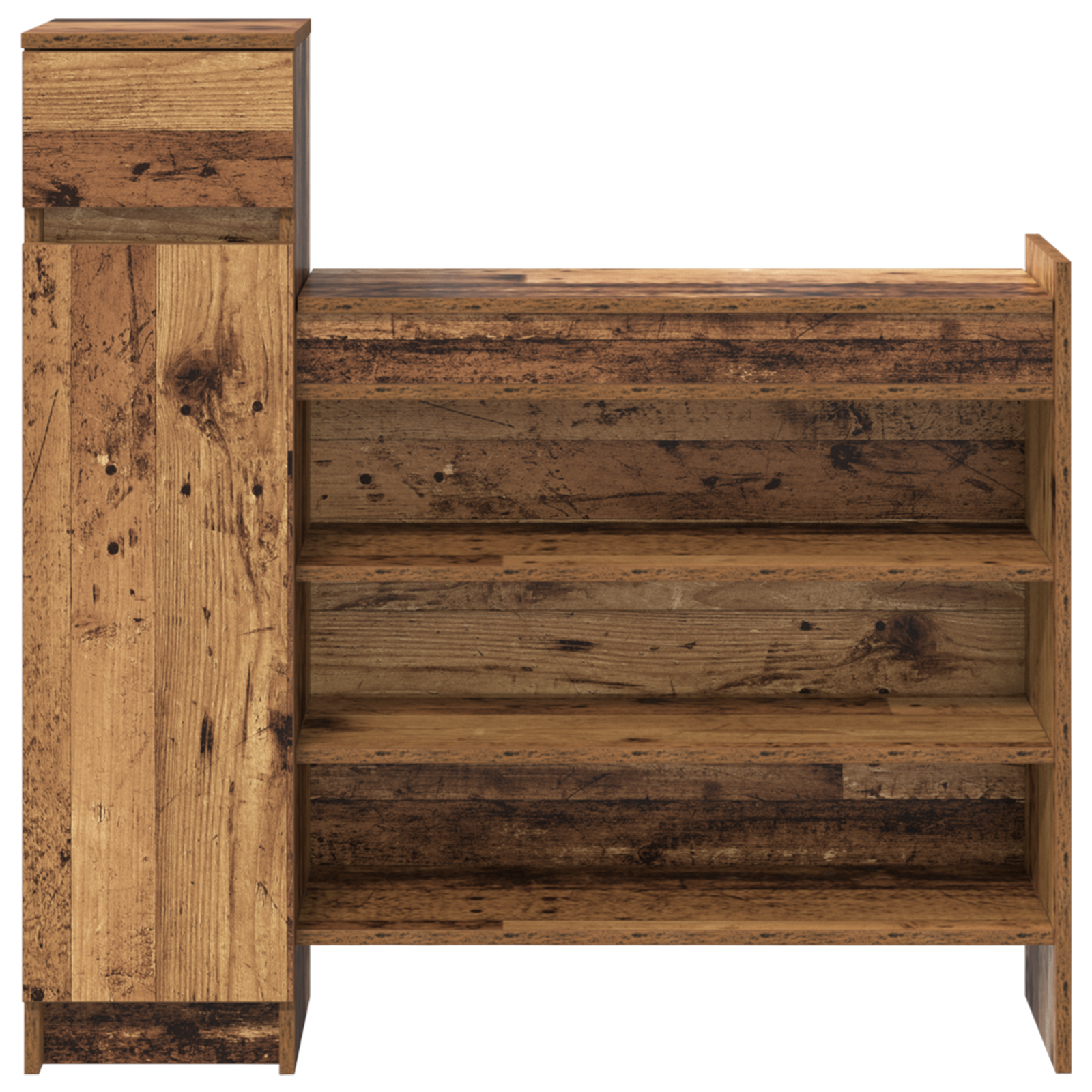 Shoe Cabinet Old Wood 100.5x28x100 cm Engineered Wood - Image 6