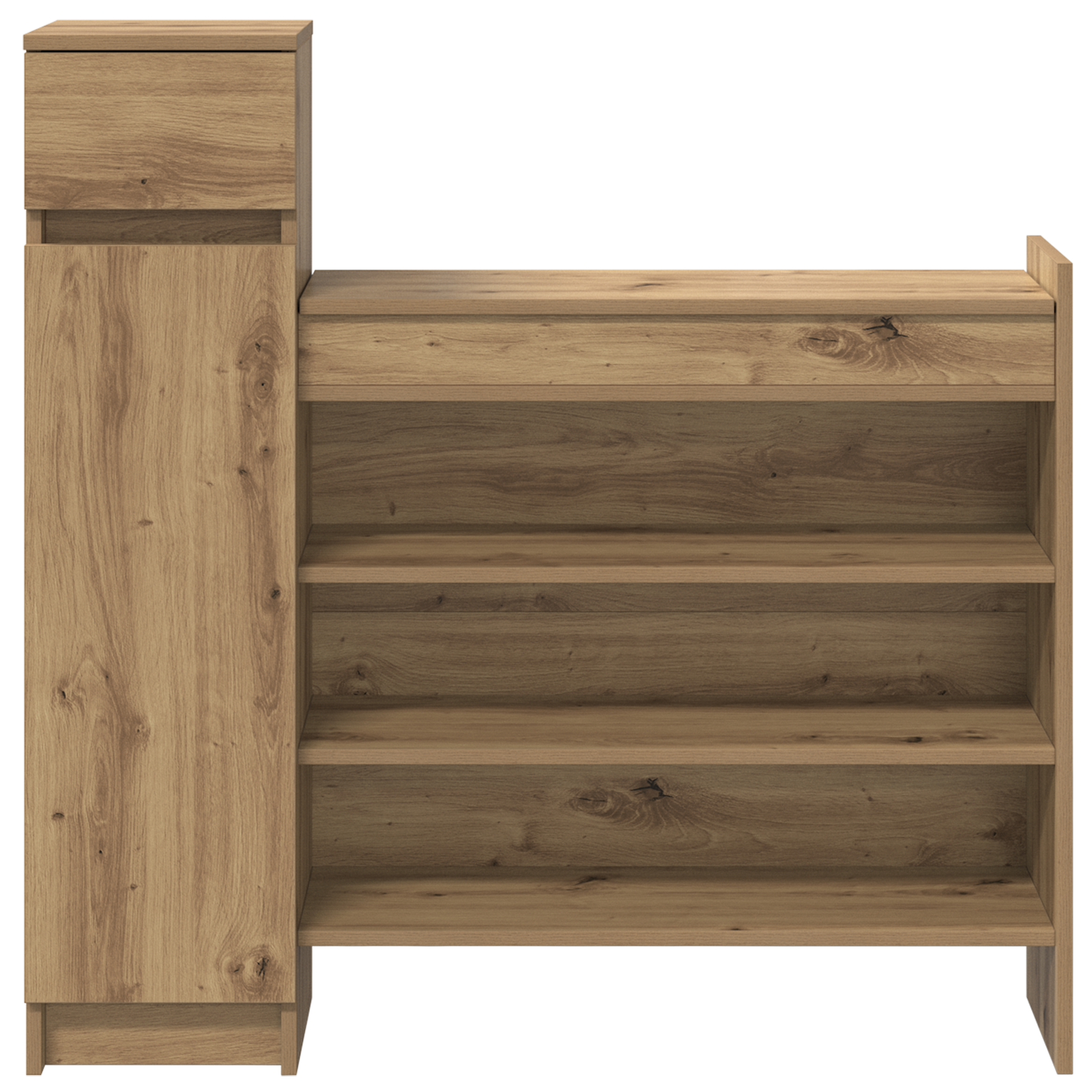 Shoe Cabinet Artisan Oak 100.5x28x100 cm Engineered Wood - Image 6