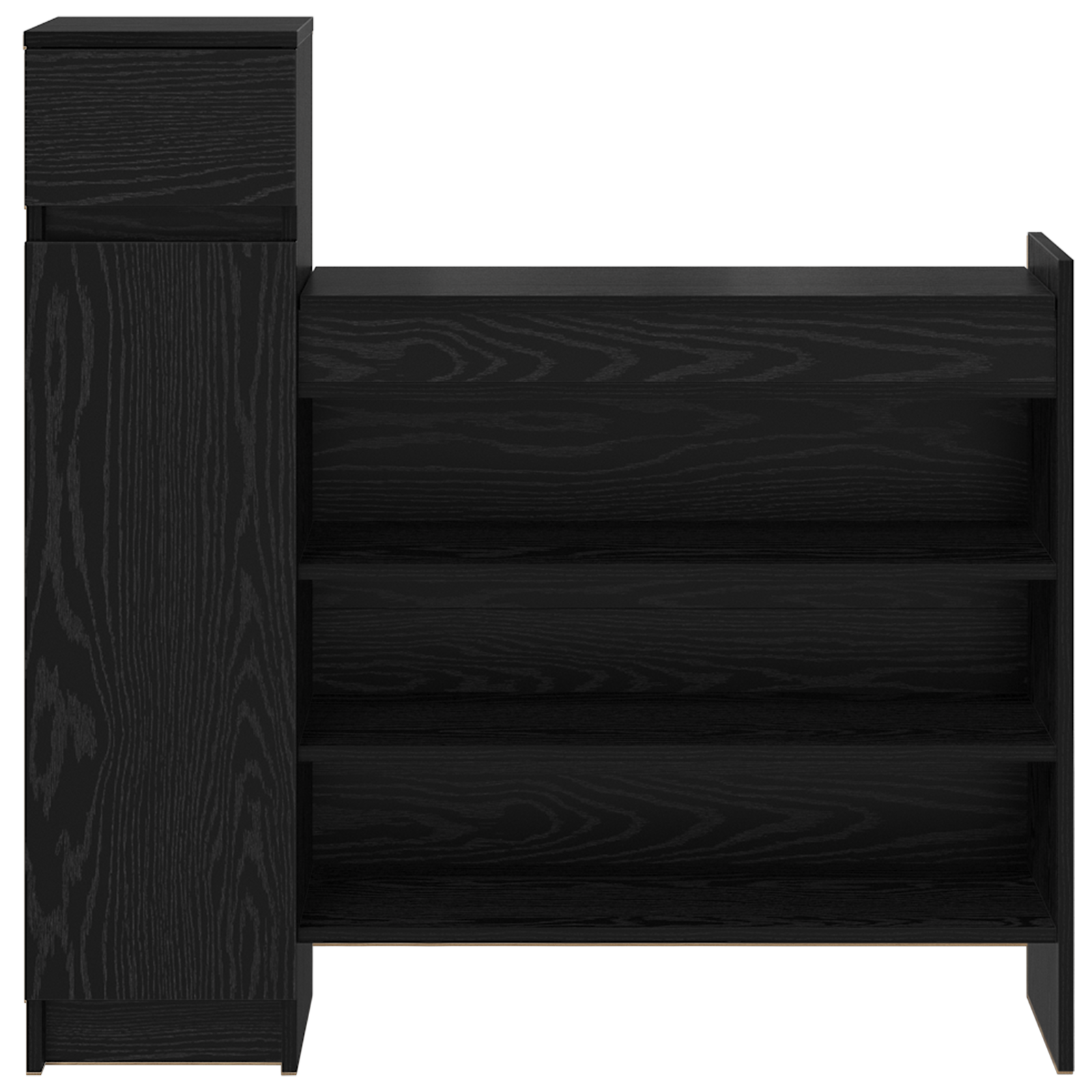 Shoe Cabinet Black Oak 100.5x28x100 cm Engineered Wood - Image 6