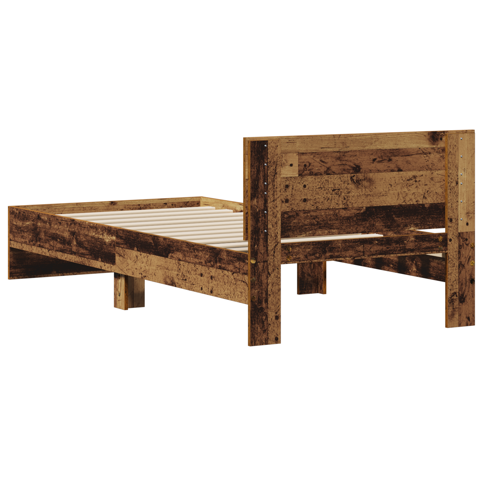 Bed Frame Old Wood 90x200 cm Engineered Wood - Image 8