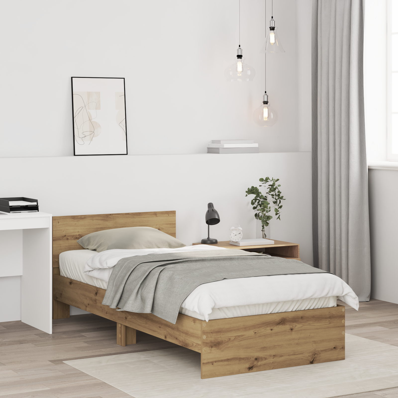 Bed Frame without Mattress and Headboard Artisan Oak 90x200 cm - Image 5