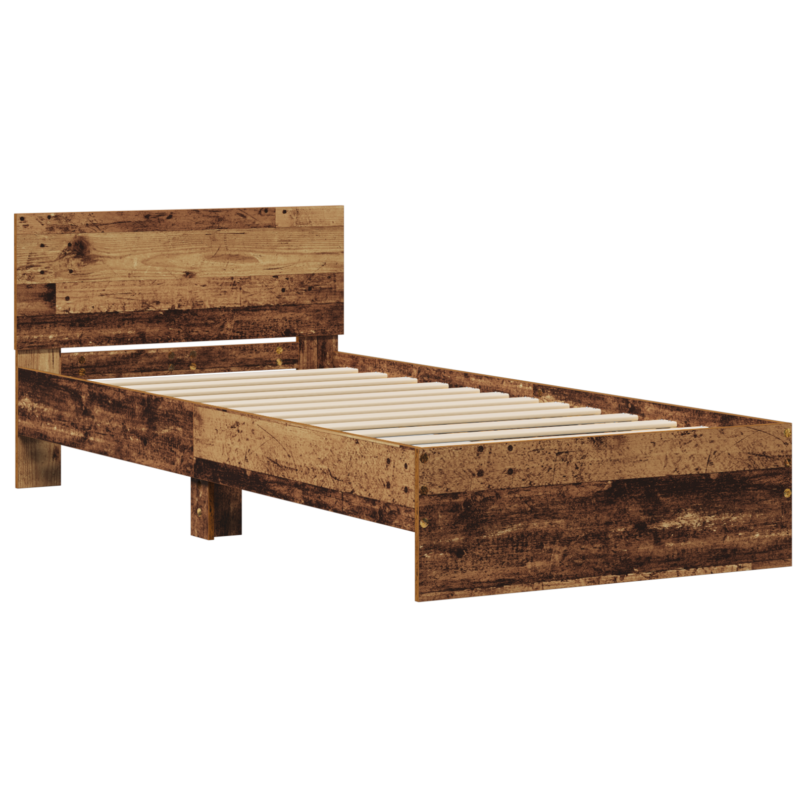  vidaXL ágykeret matrac nélkül fejtámlával Viharvert fa 90x190 cm akciós termékkép 1