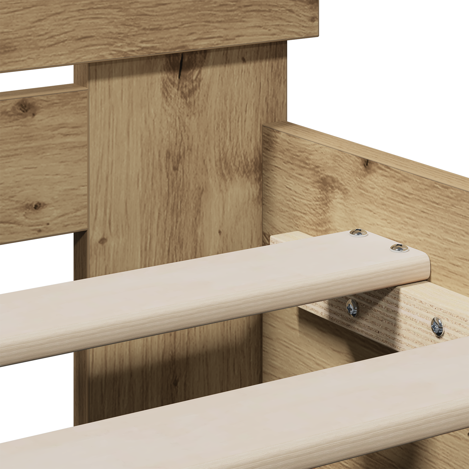 Bed Frame Artisan Oak 90x190 cm Engineered Wood - Image 9