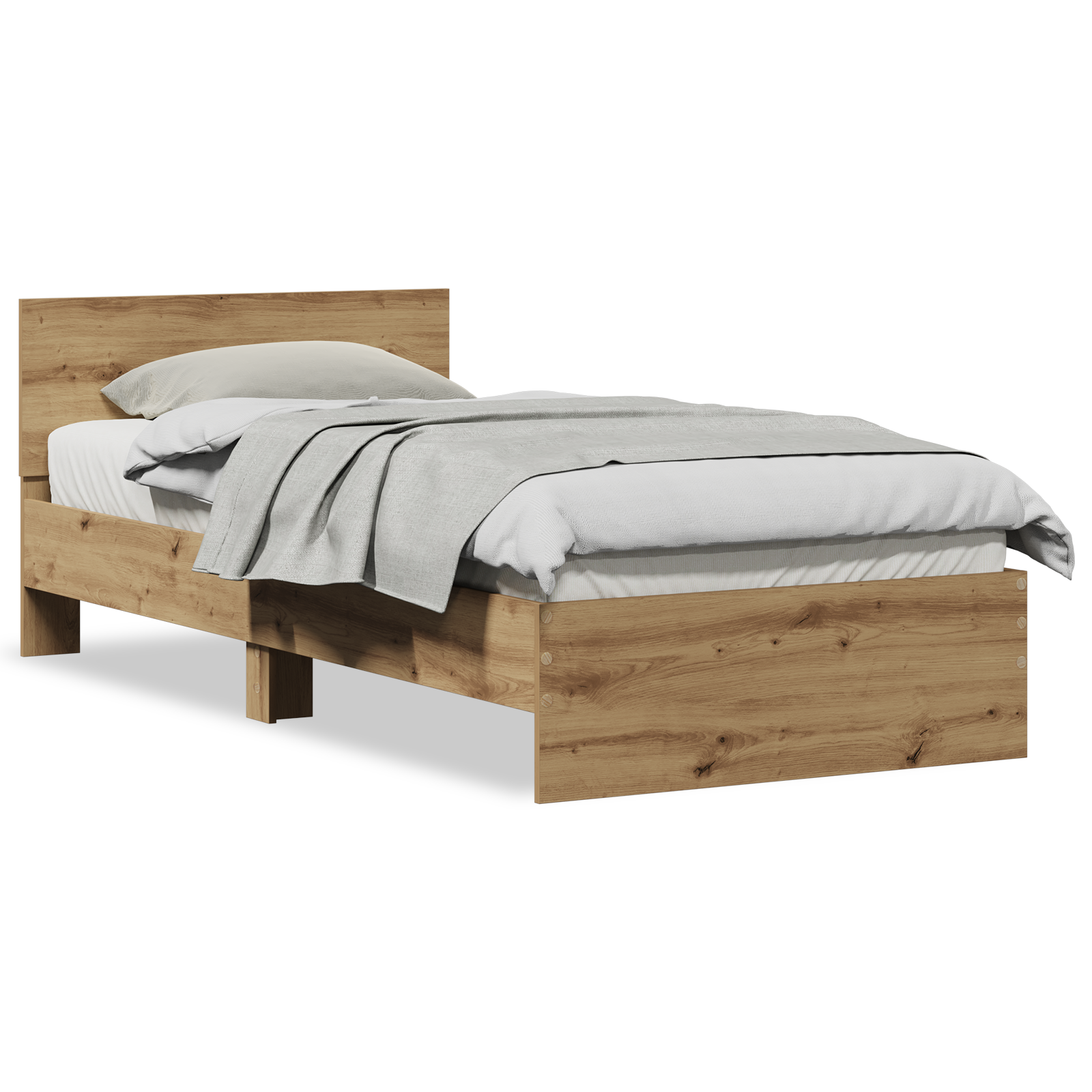 Bed Frame Artisan Oak 90x190 cm Engineered Wood - Image 4