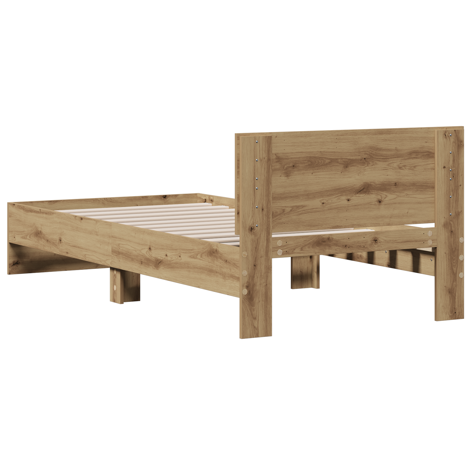 Bed Frame Artisan Oak 90x190 cm Engineered Wood - Image 8