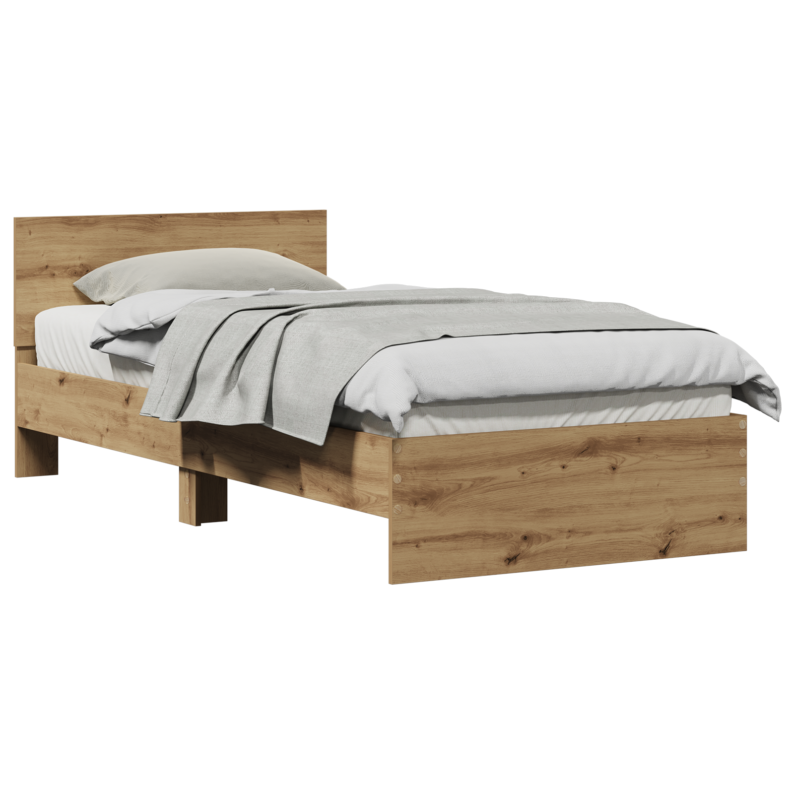 Bed Frame Artisan Oak 90x190 cm Engineered Wood - Image 2