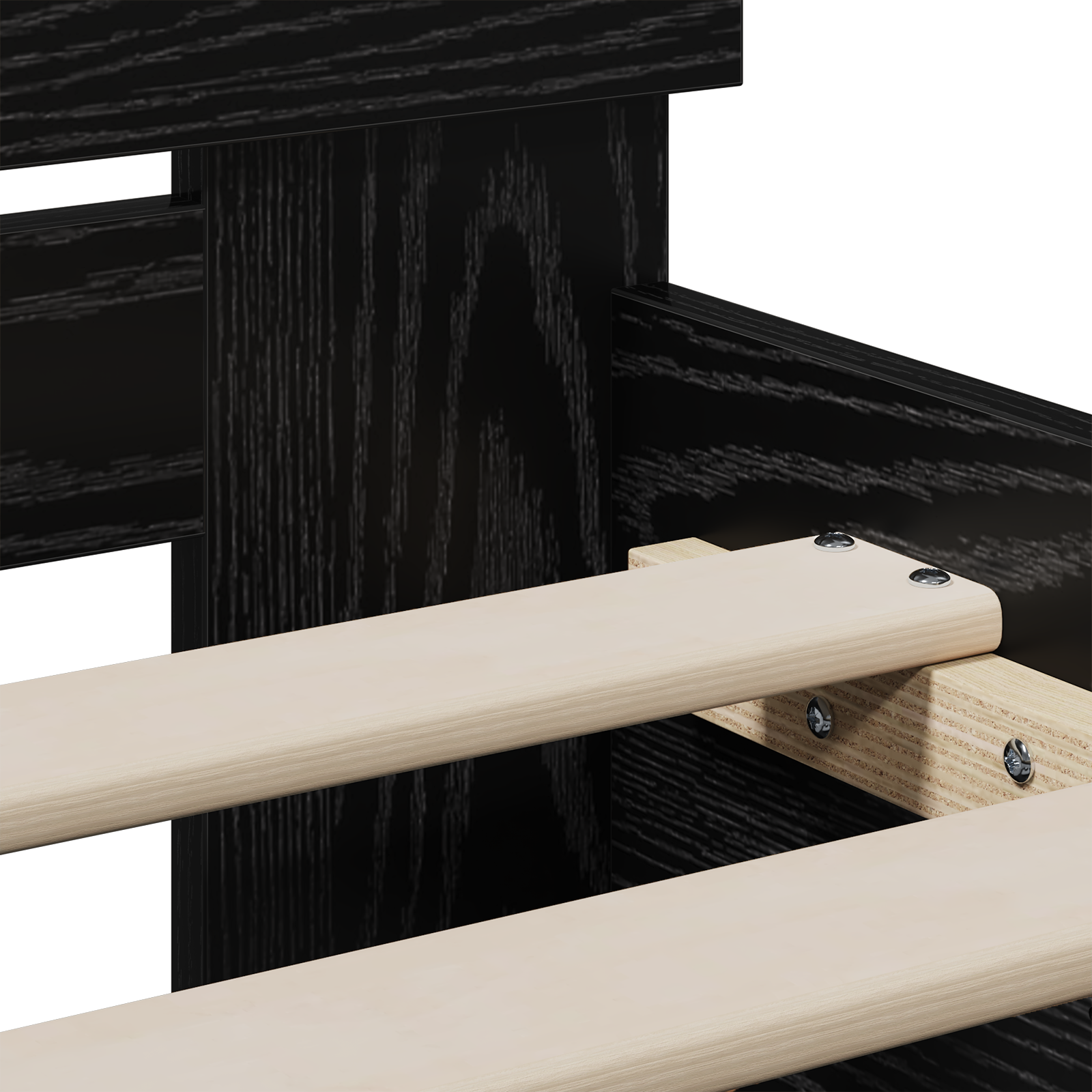Bed Frame Black Oak 90x190 cm Engineered Wood - Image 9
