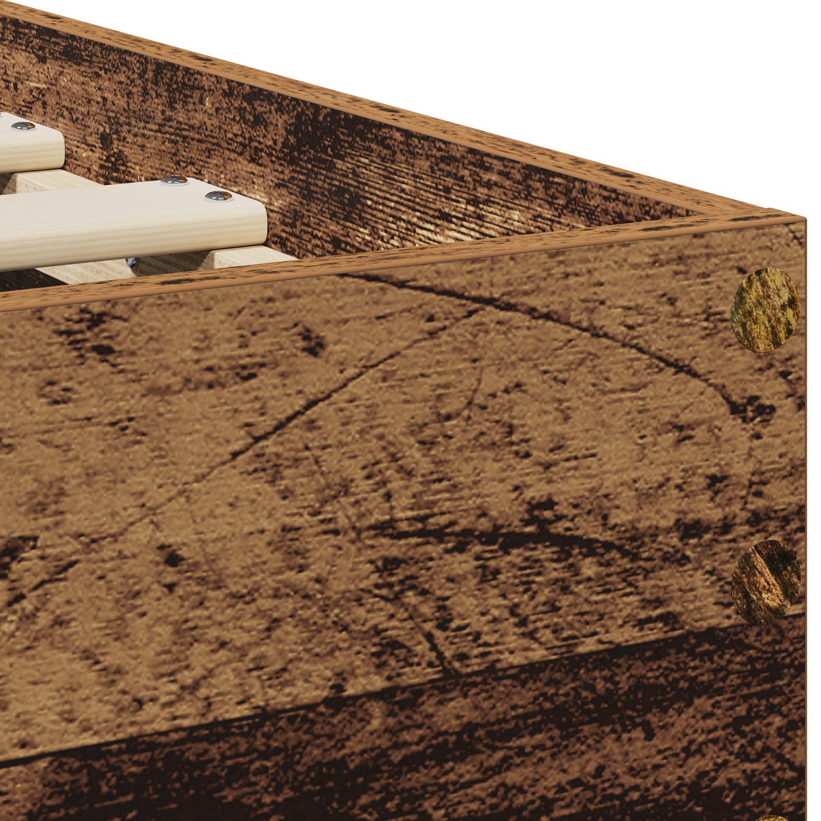 Bed Frame without Mattress with Headboard Old Wood 75x190 cm - Image 10