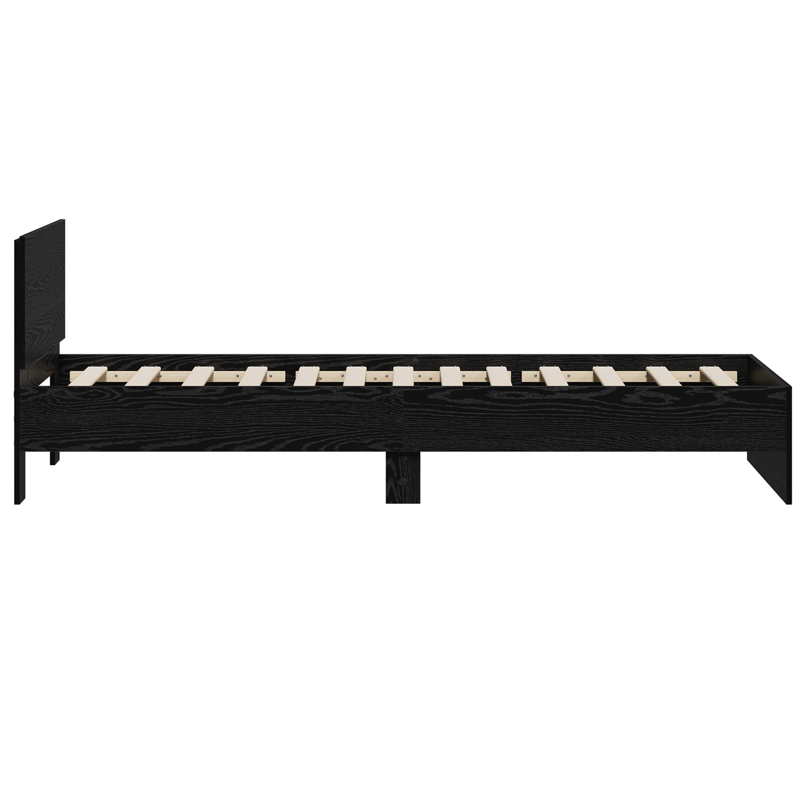 Bed Frame without Mattress with Headboard Black Oak 75x190 cm - Image 7