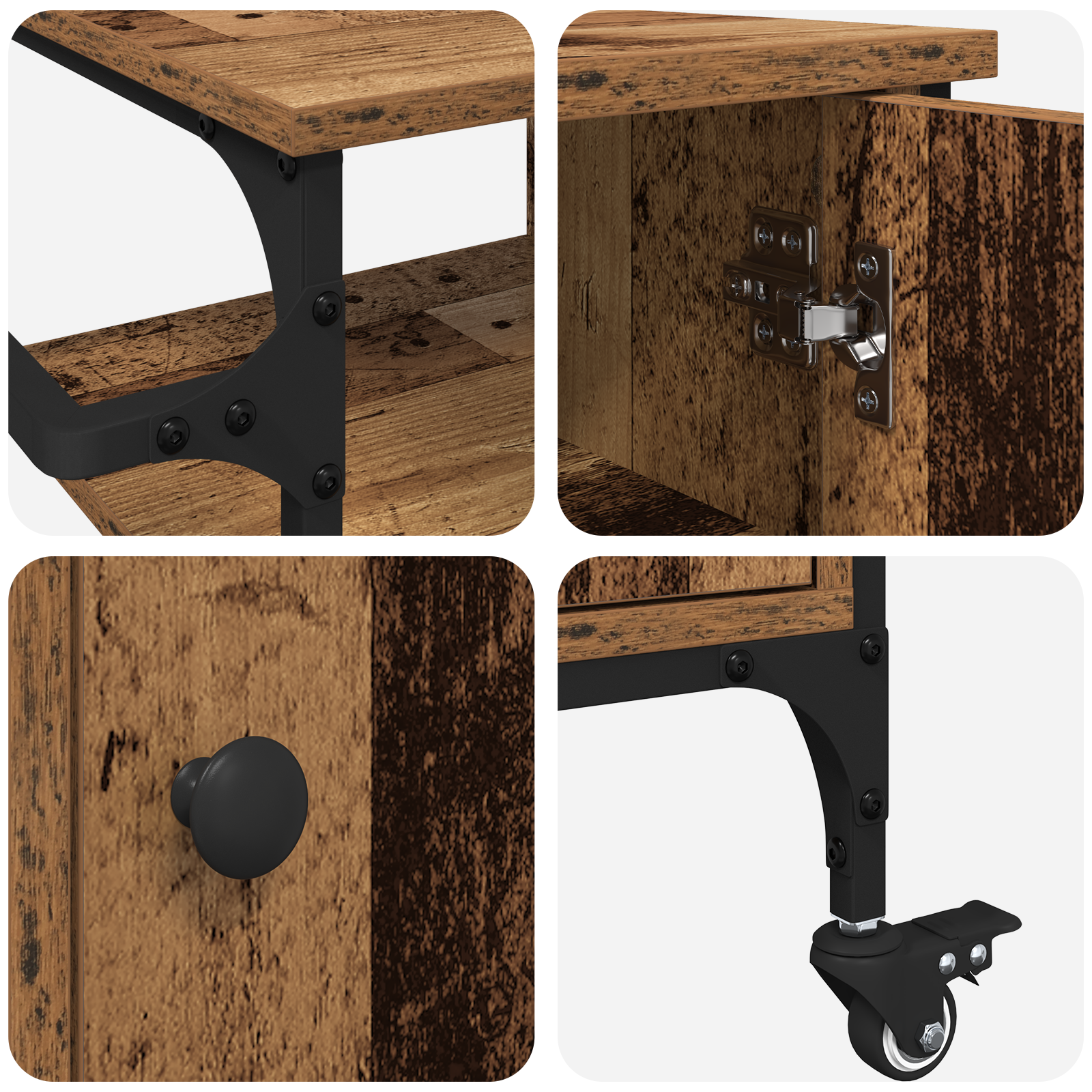 Kitchen Trolley Old Wood 87,5x38,5x84,5 cm Engineered Wood - Image 10