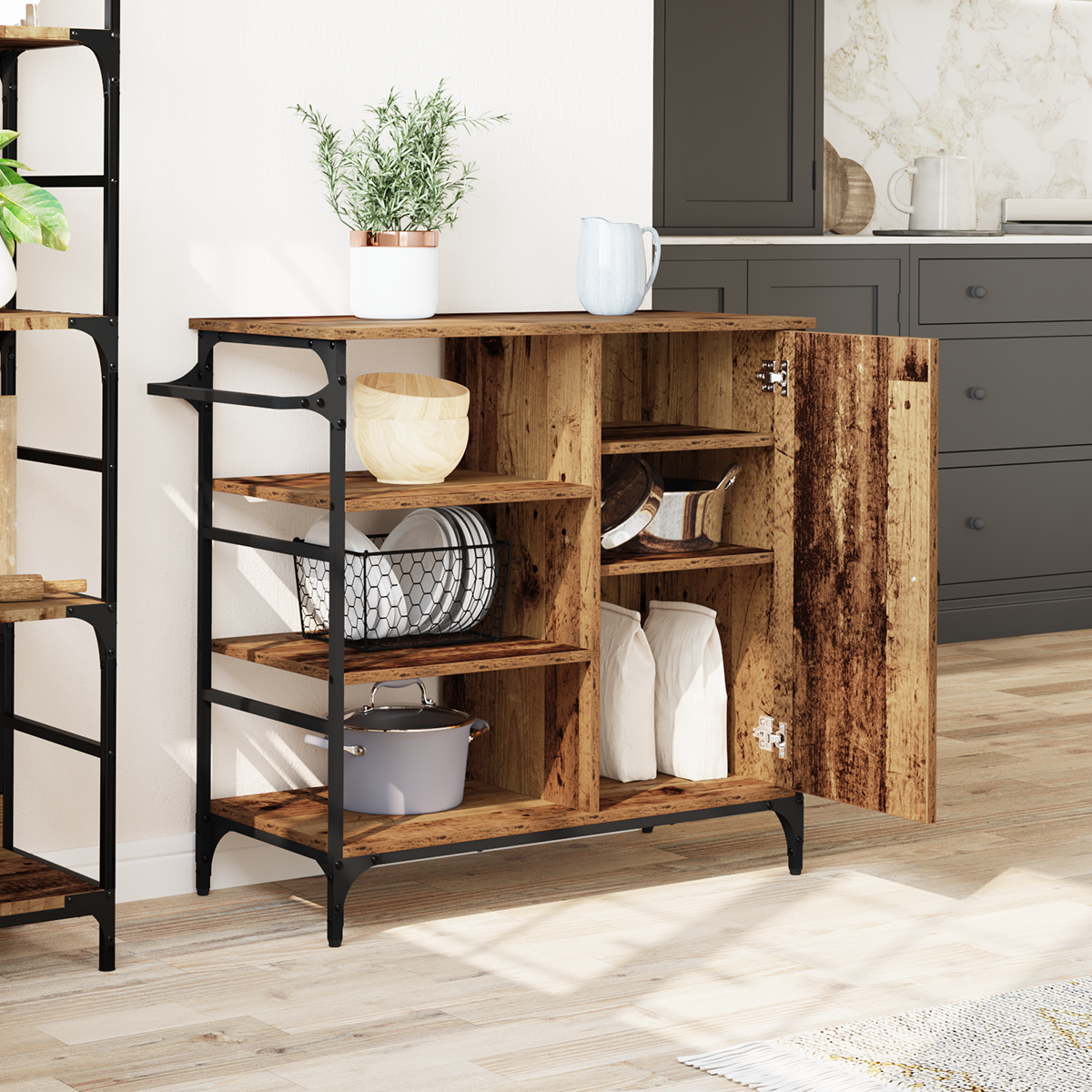 Kitchen Trolley Old Wood 87,5x38,5x84,5 cm Engineered Wood - Image 4